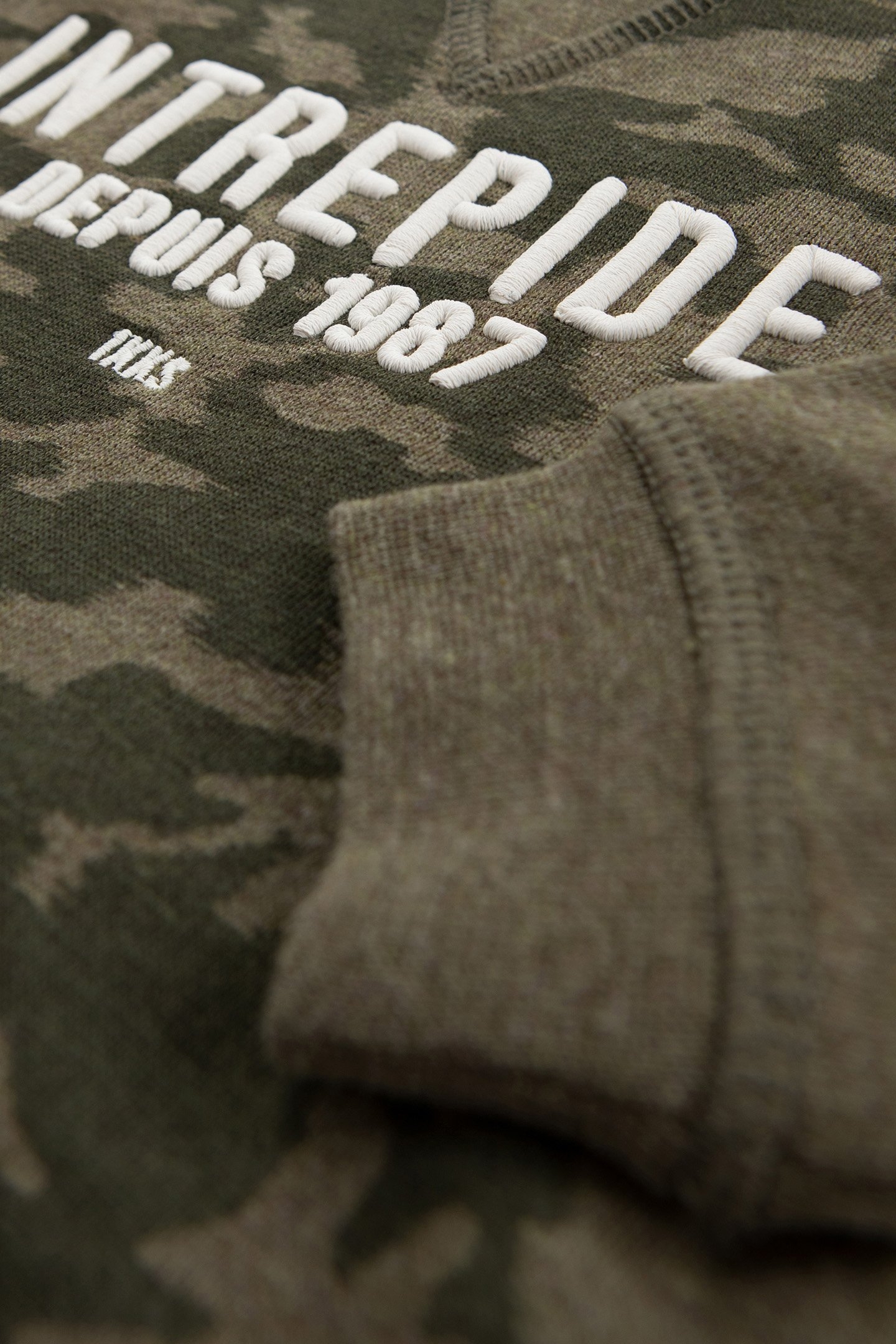 BABY BOY'S KHAKI CAMOUFLAGE SWEATSHIRT, EMBROIDERED SLOGAN 6