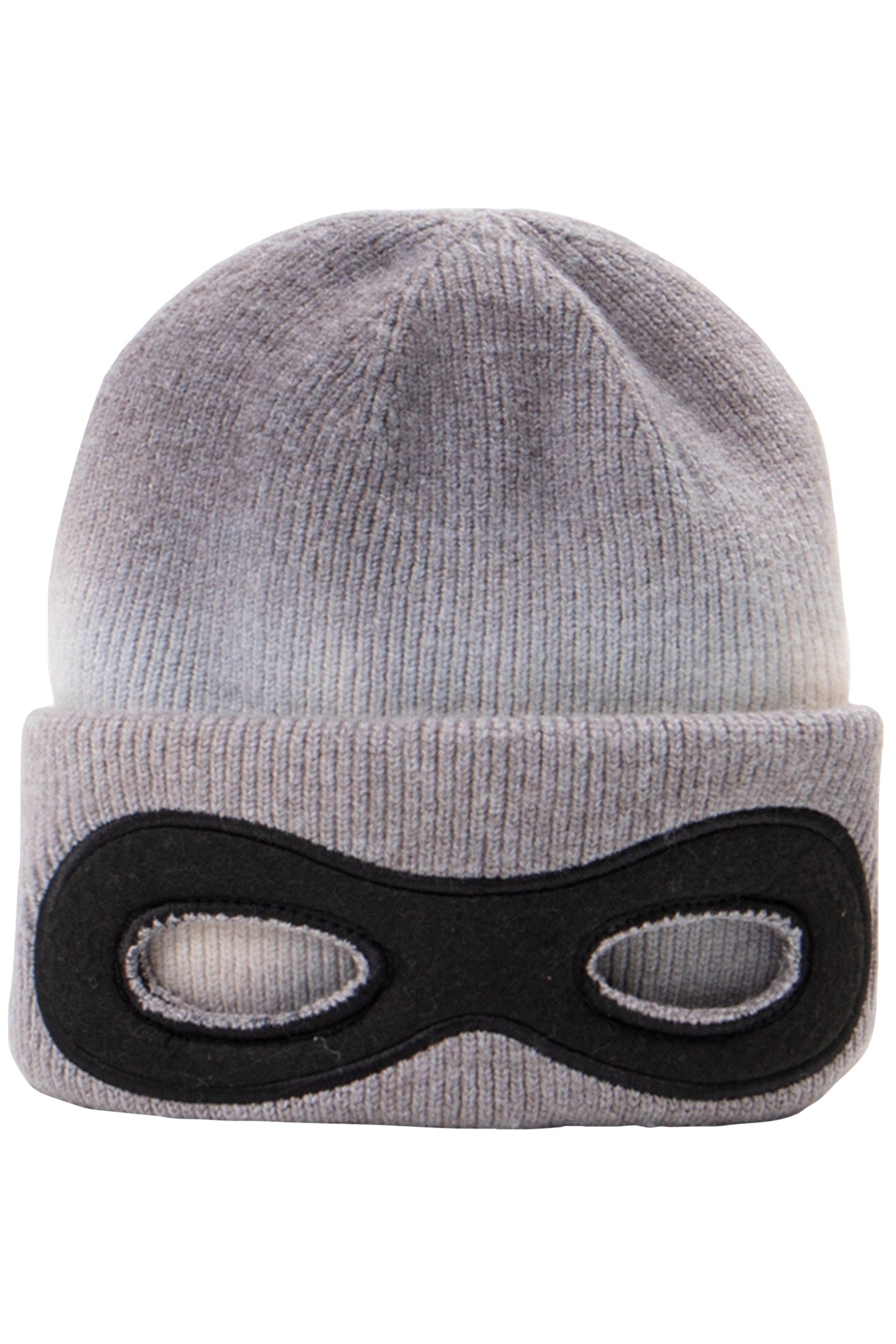 BOY'S GREY TIE AND DYE KNIT HAT WITH MASK CUT-OUT 1