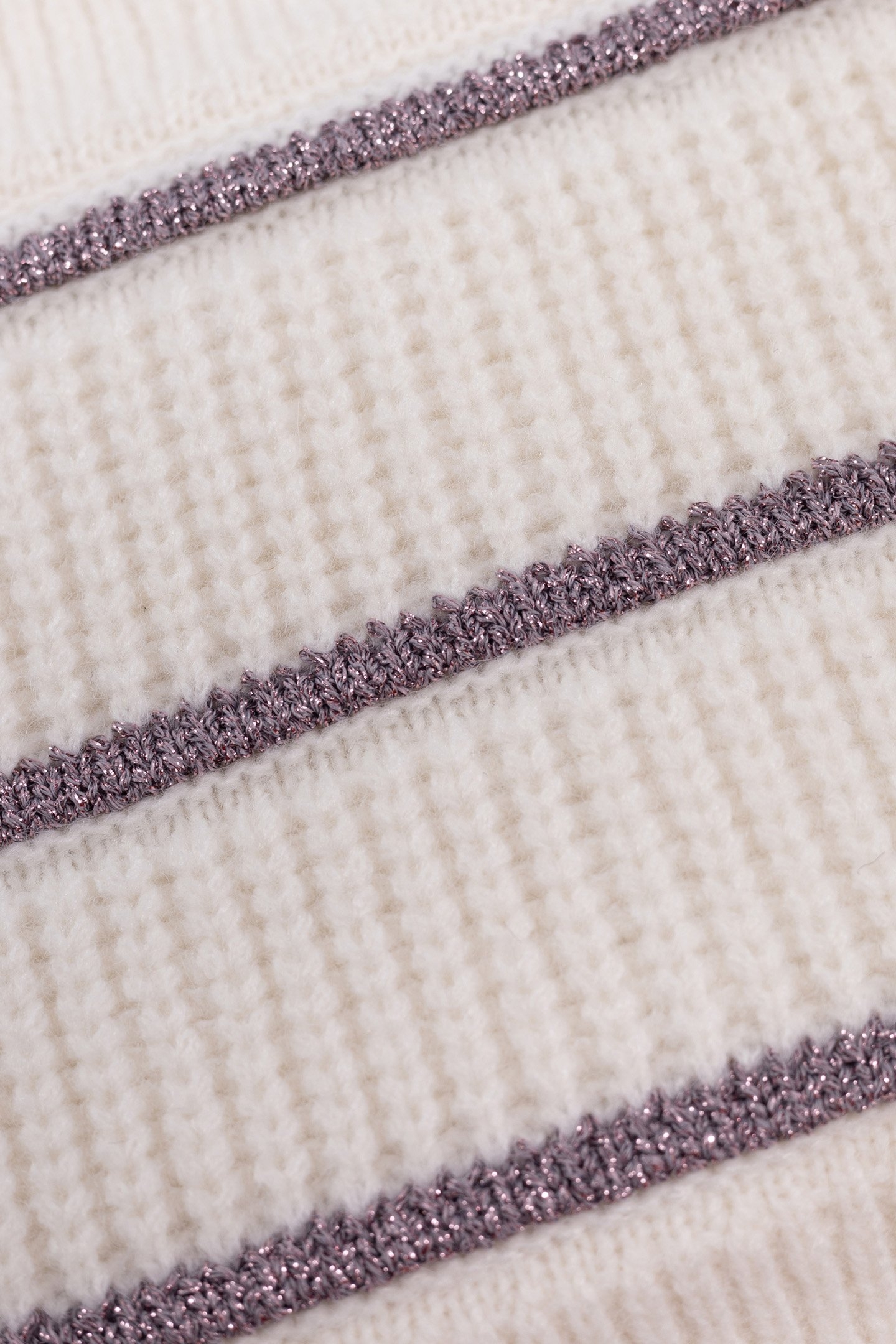 GIRL'S ECRU KNITTED LUREX STRIPES SNOOD 6