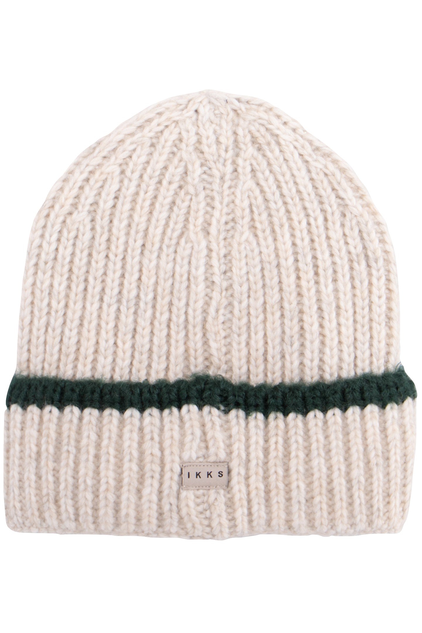 GIRL'S RIBBED KNIT ECRU HAT WITH EMBROIDERED MESSAGE 2