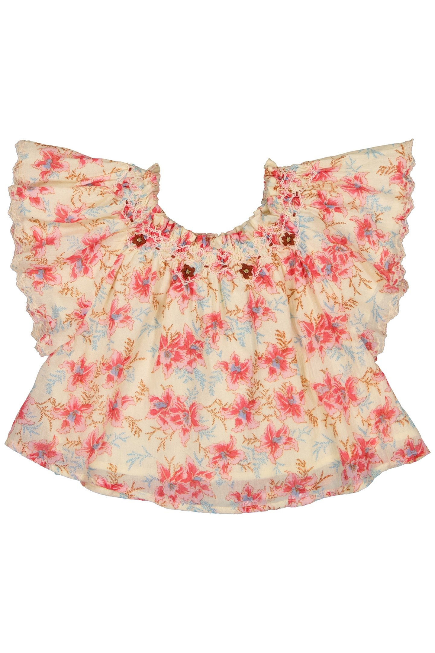 BLOUSE FLORE RASPBERRY FLOWERS 2