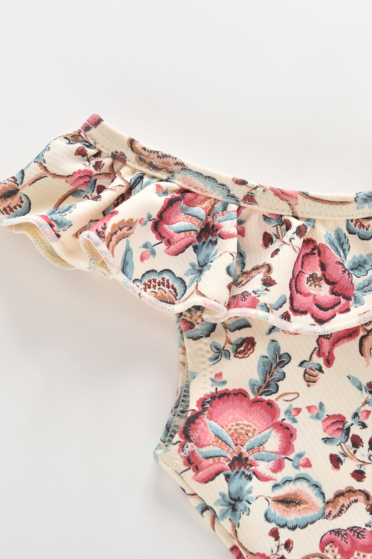 BATHING SUIT AUDREY CREAM INDIAN FLOWERS 5