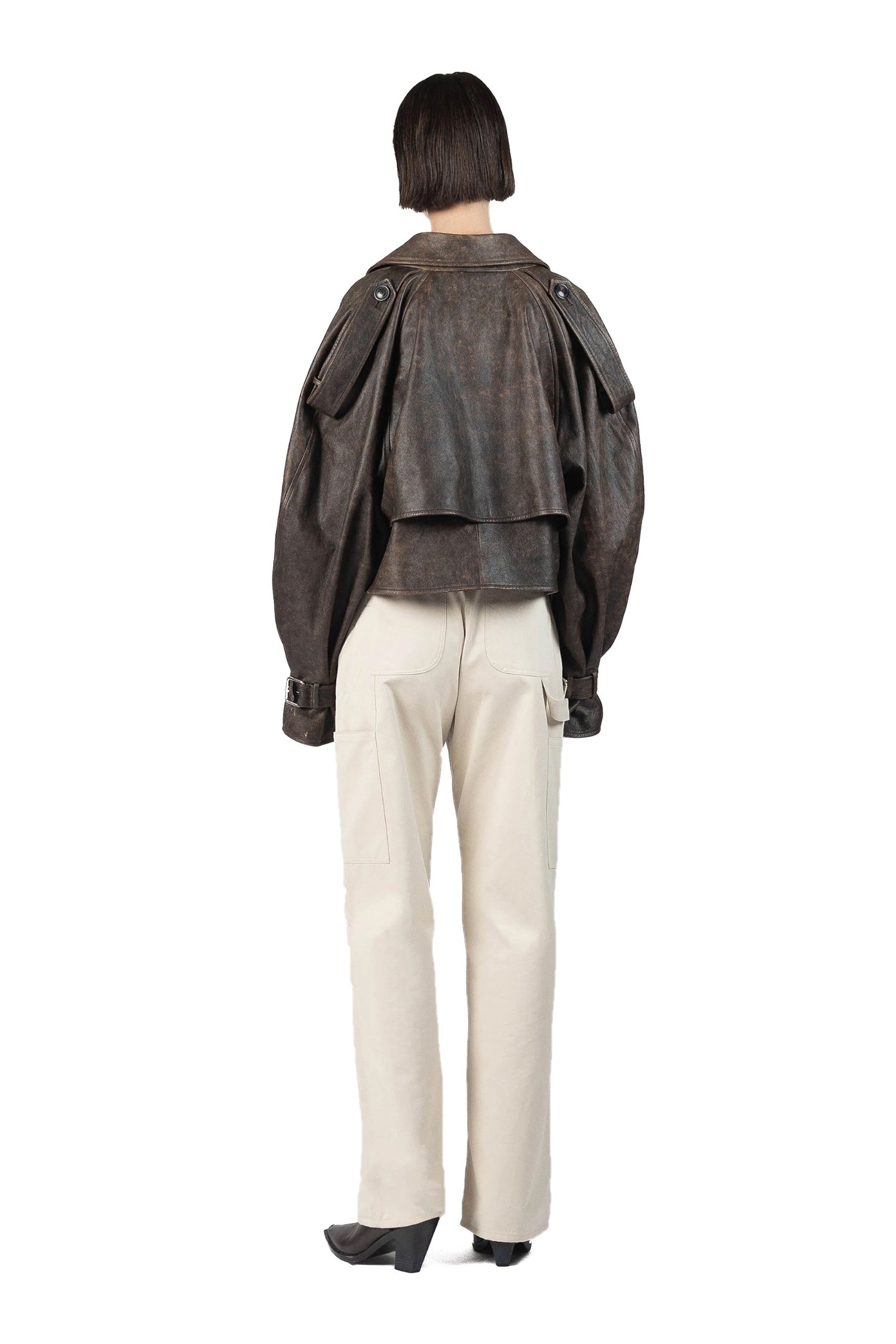 CROPPED TRENCH COAT BROWN 2