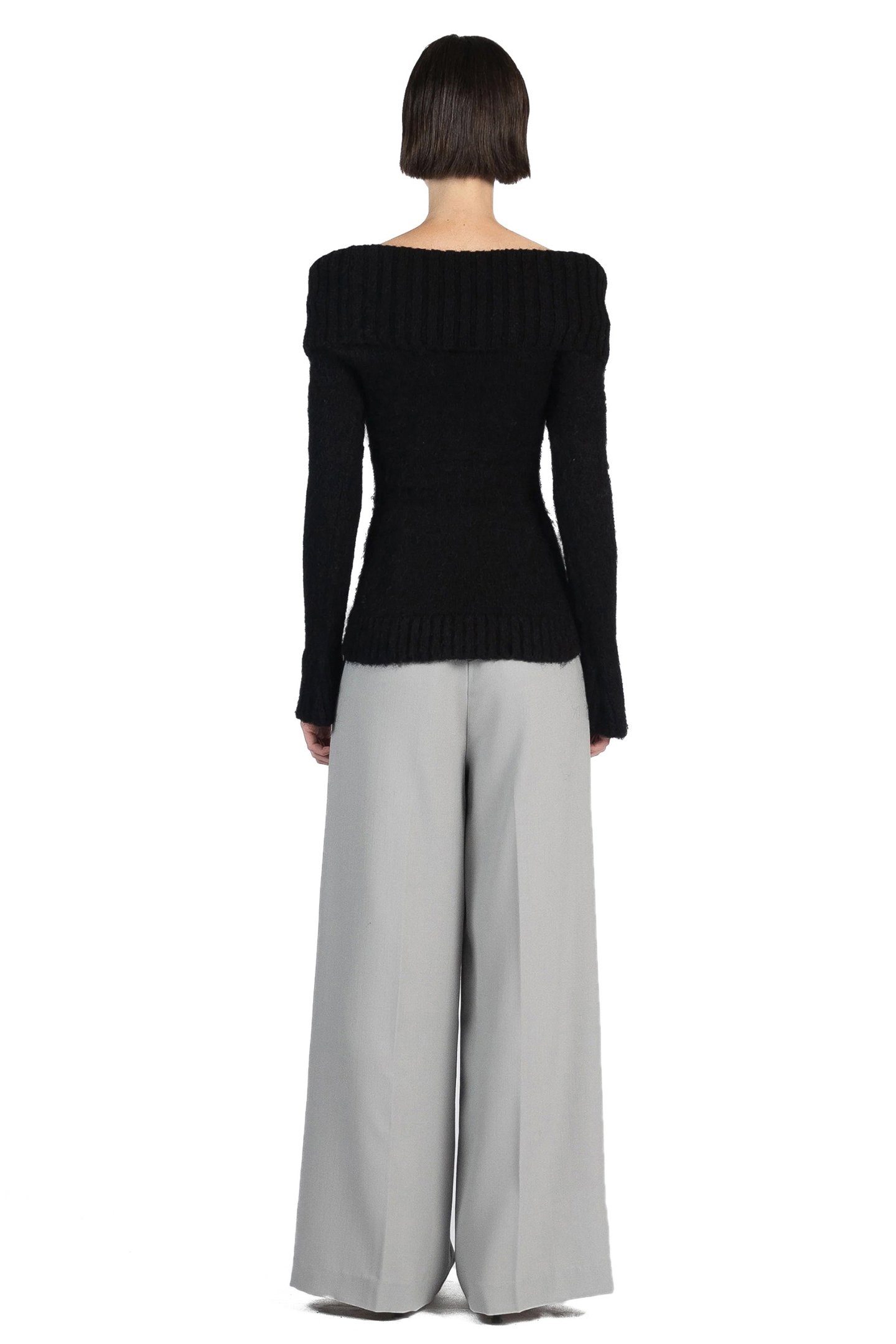 MOHAIR OFF SHOULDER JUMPER BLACK 2