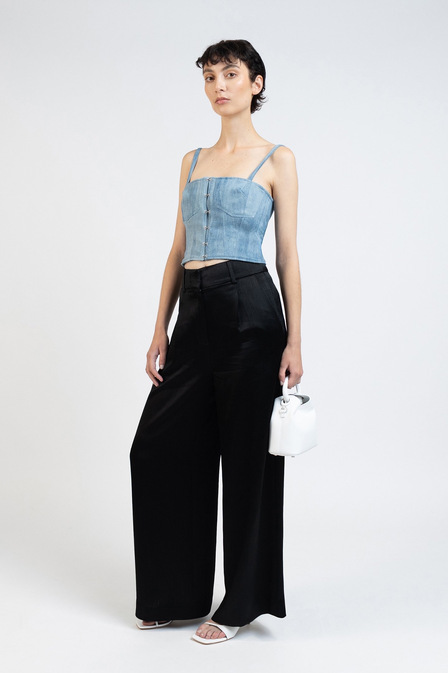 DENIM BUSTIER TOP LIGHT BLUE 4