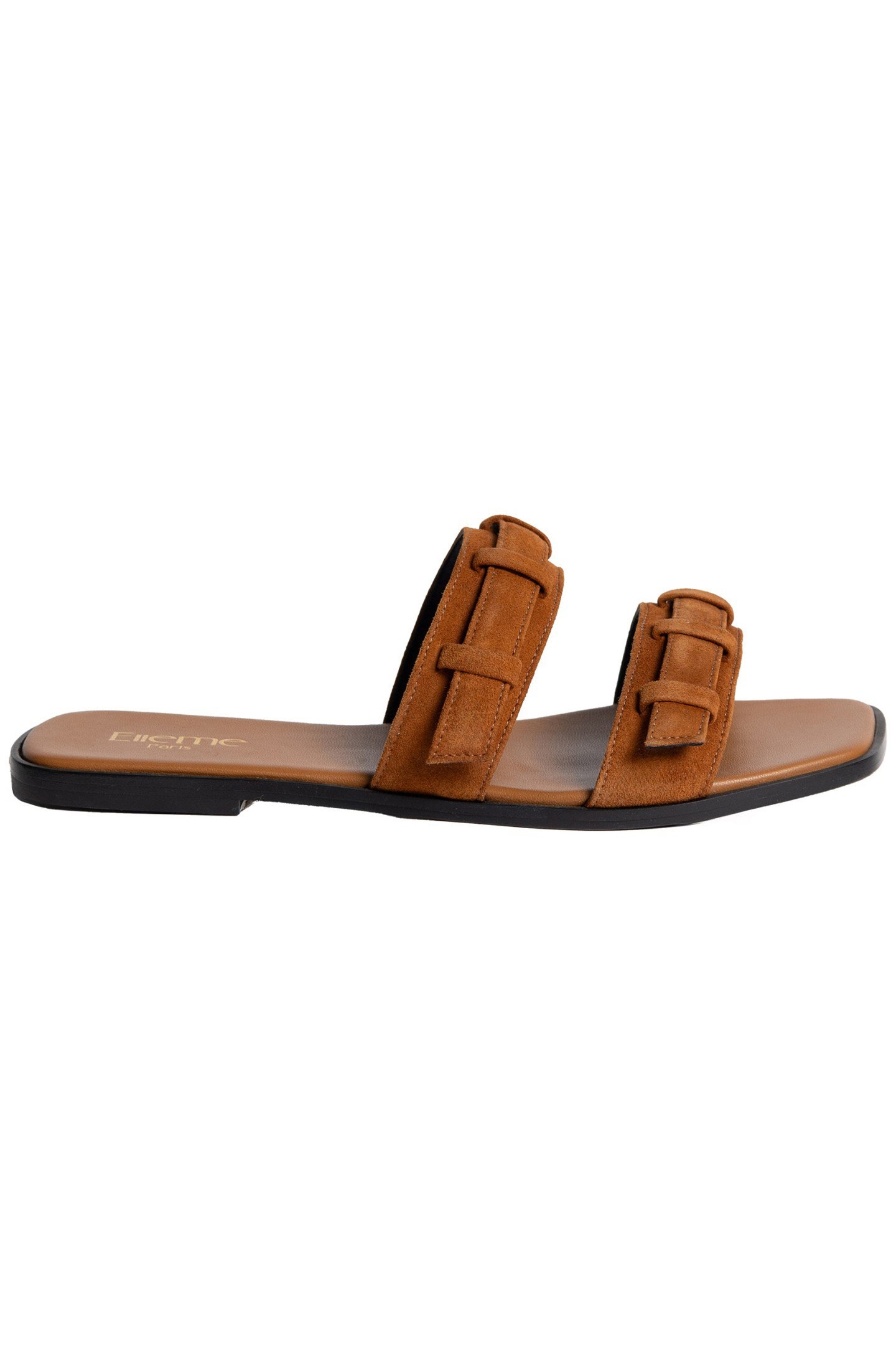 LOOP FLAT SANDAL SUEDE COGNAC 1