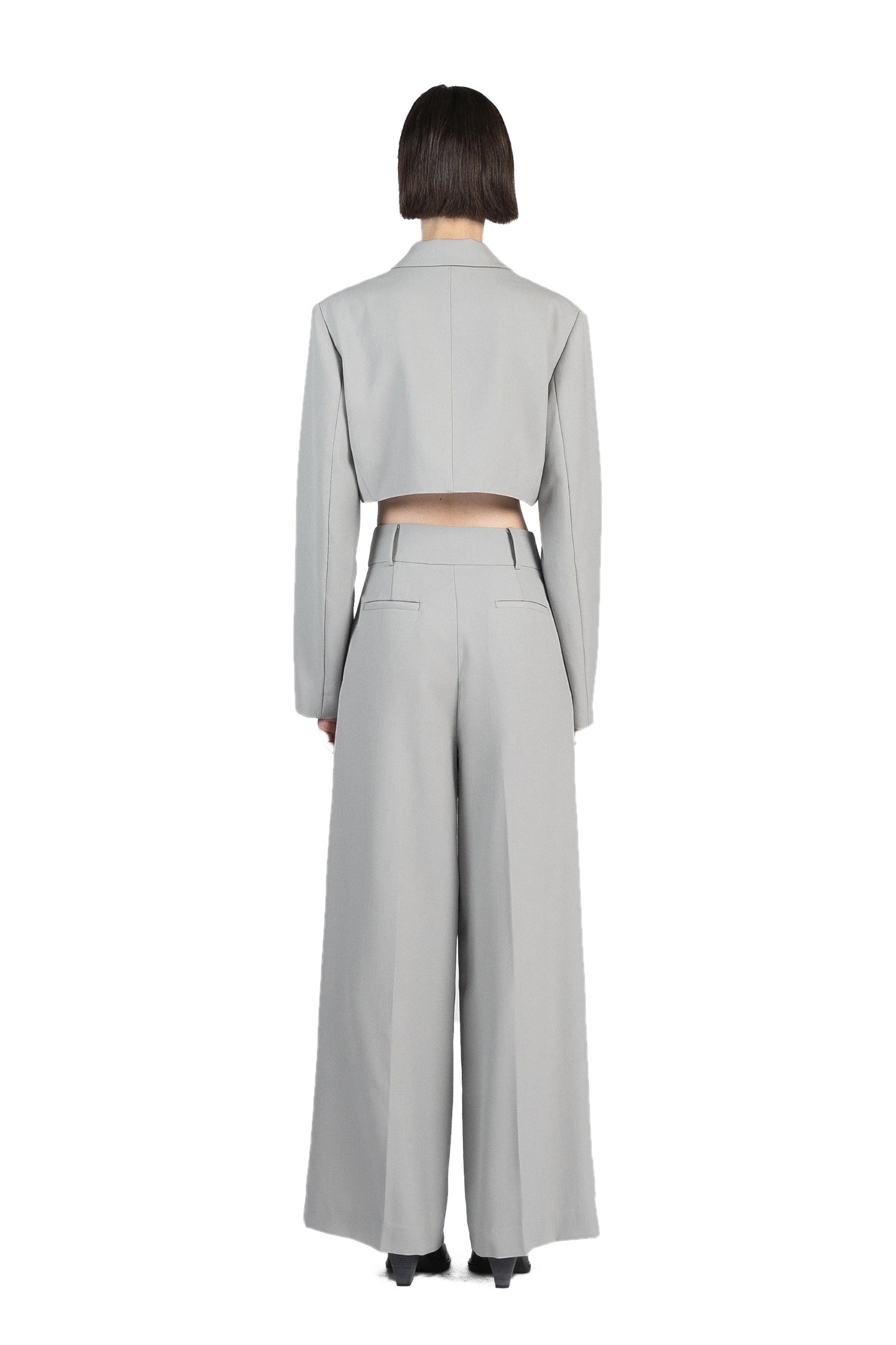 CROPPED TAILORED JACKET GREY 2