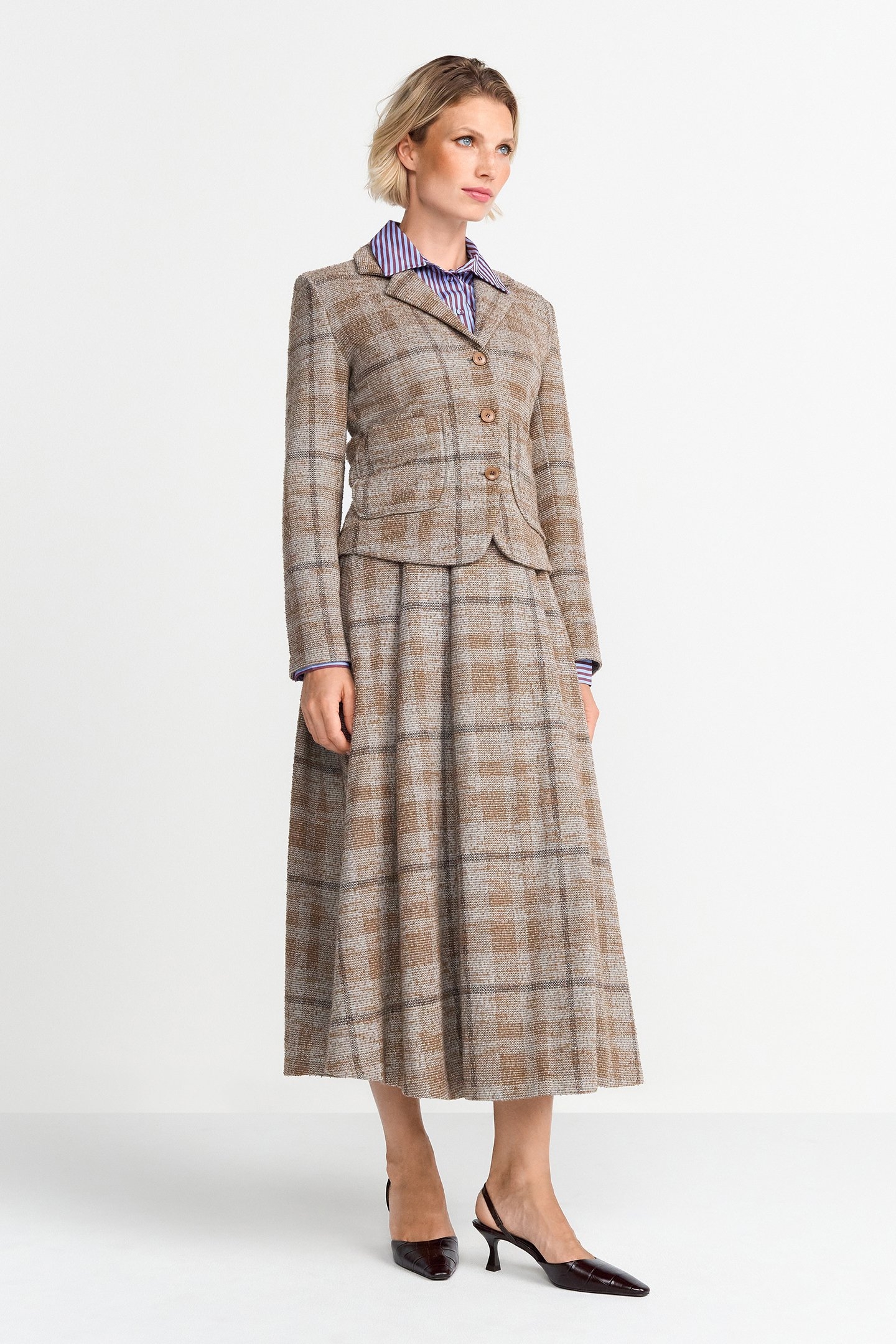 MIDI JACQUARD SKIRT CARAMEL SPICE 2