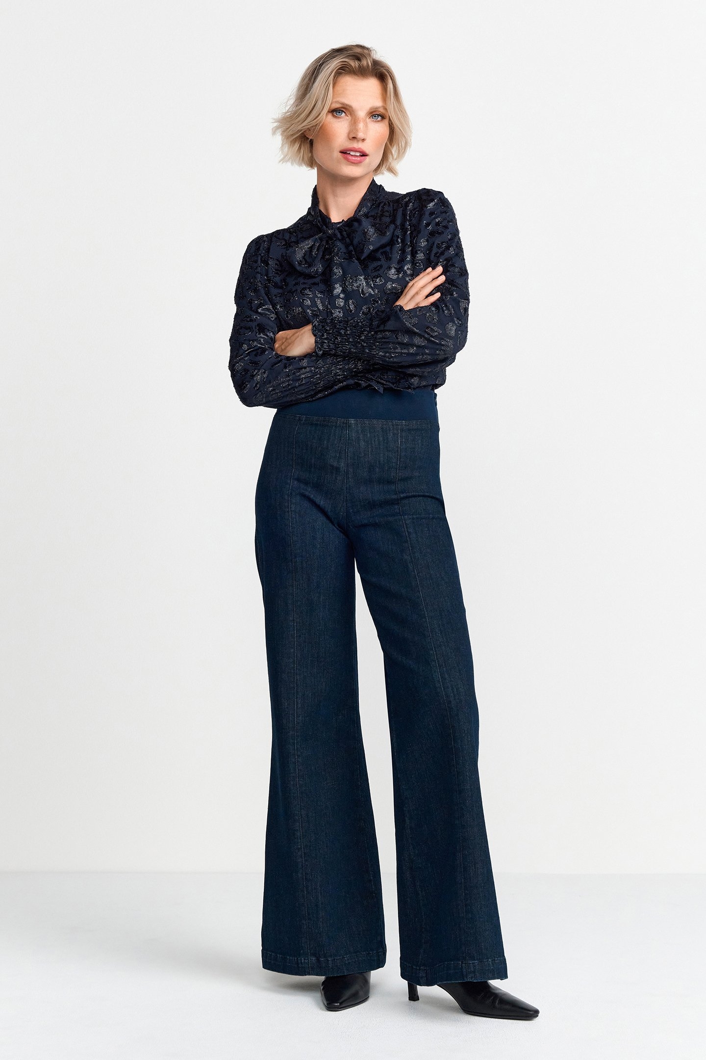 BLOUSE WITH BOW MIDNIGHT BLUE 2