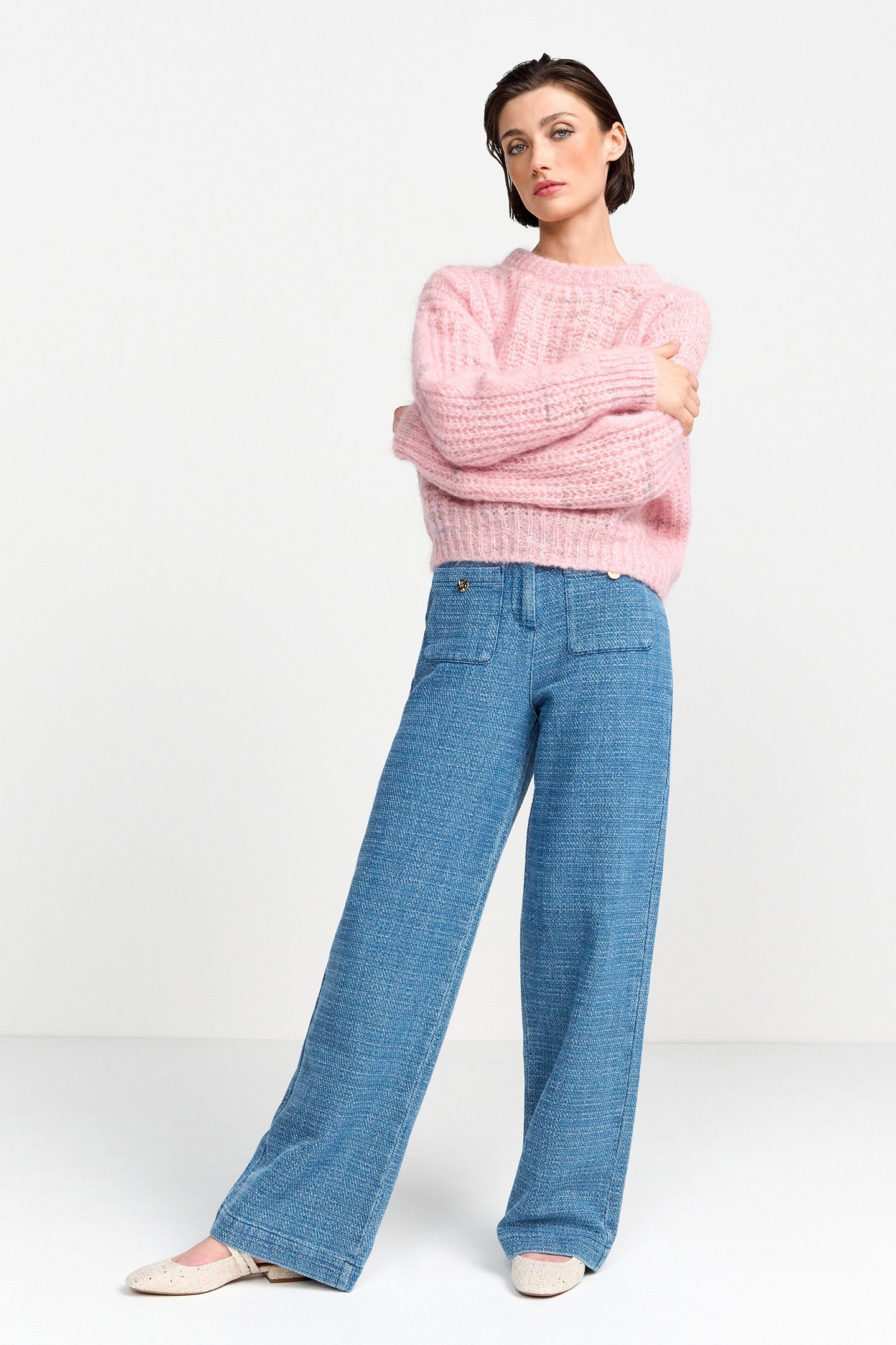 COZY CREW NECK STRUCTURE FROZEN ROSE 2