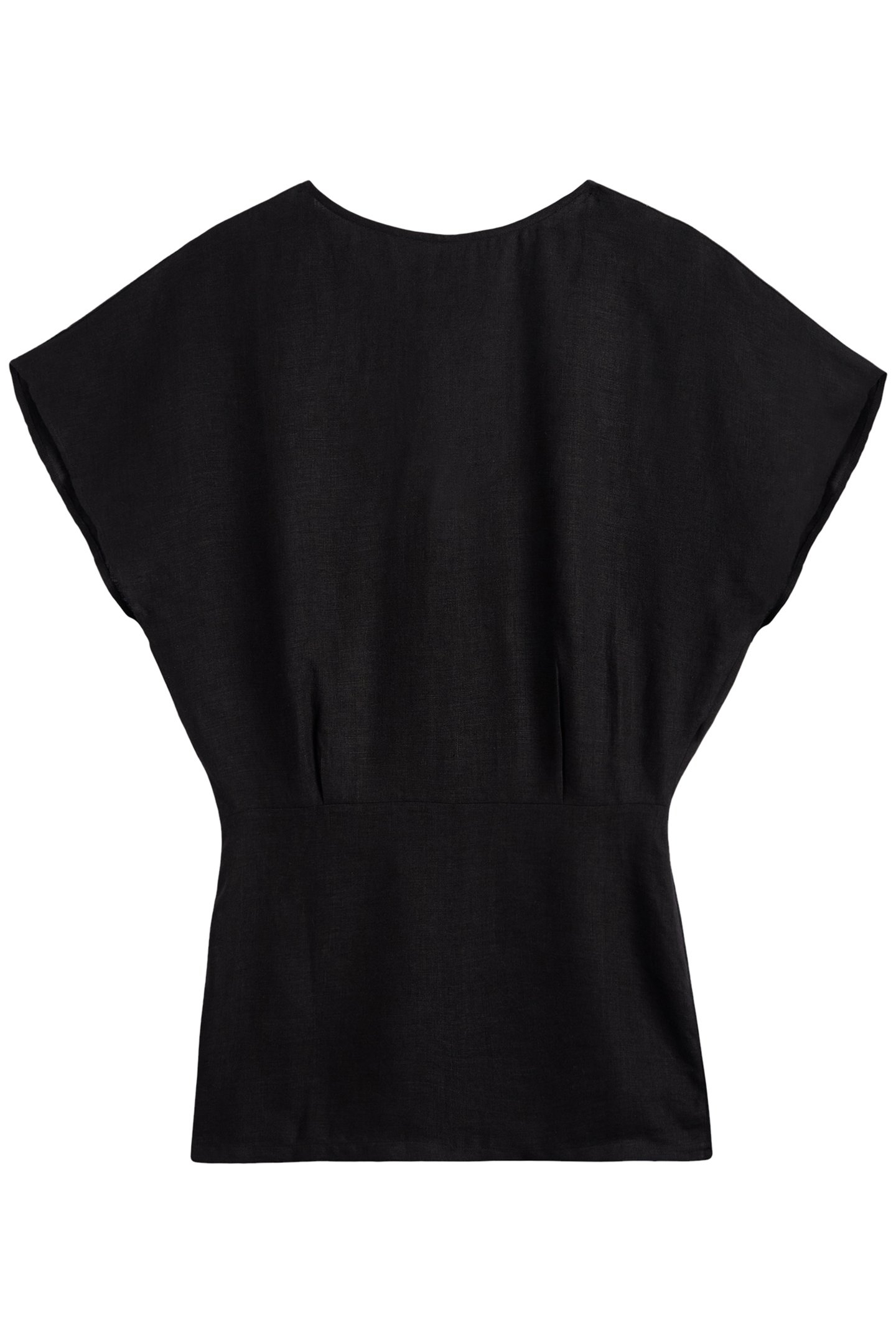 THE BLACK SHORT LINEN BAT DRESS 1