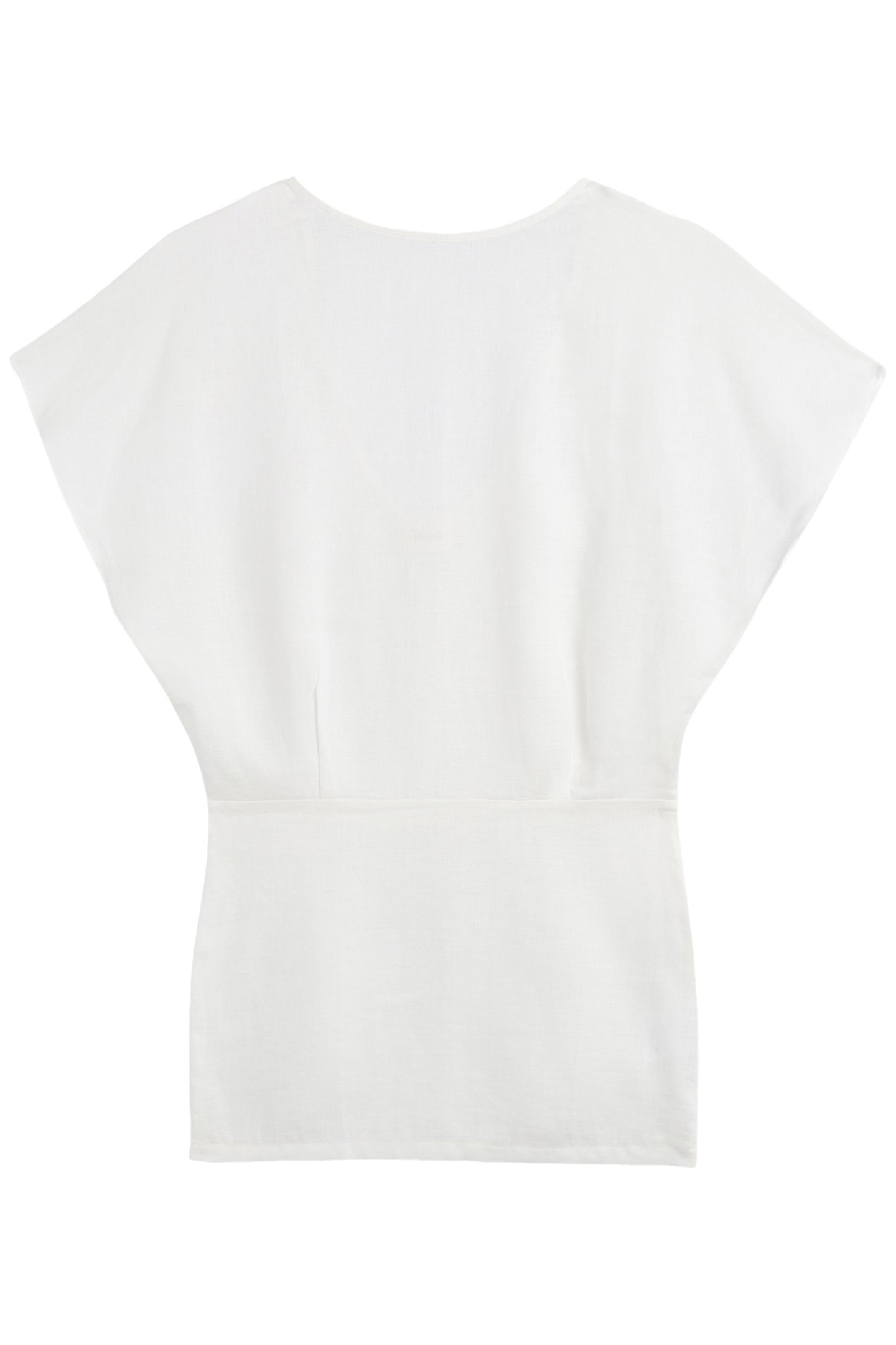 THE WHITE SHORT LINEN BAT DRESS 1