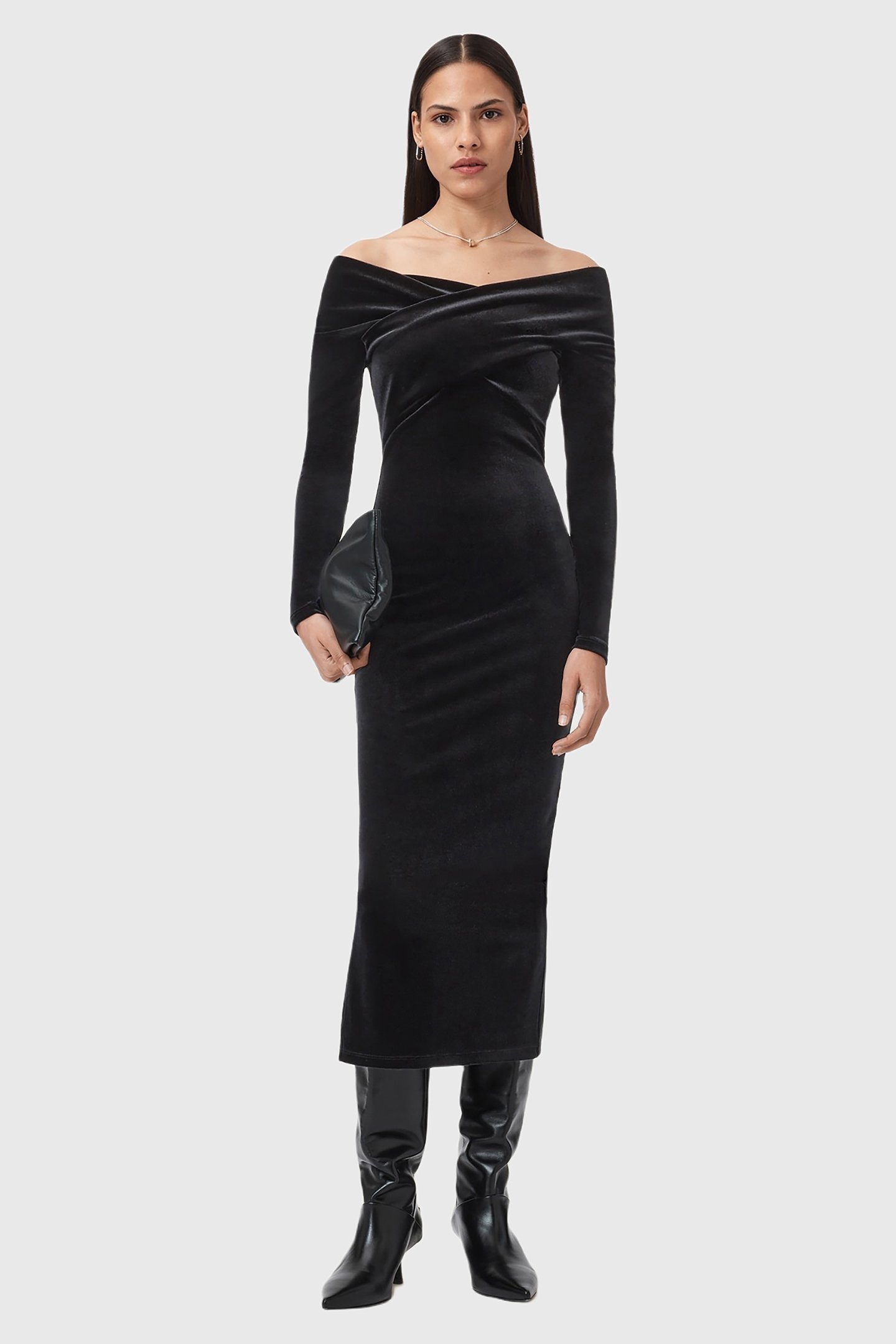 DELTA VELVET DRESS BLACK 3