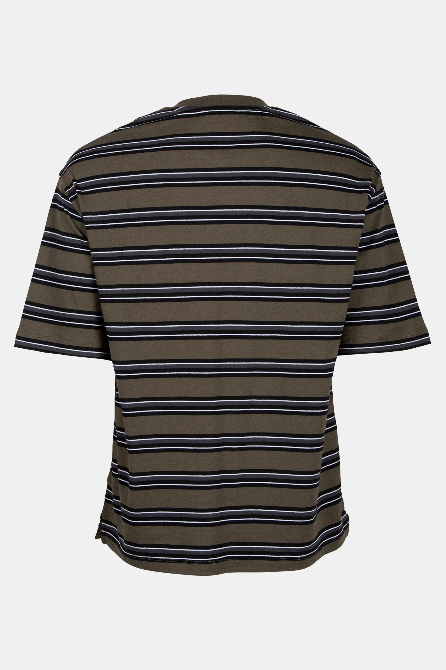 STRIPED 3 PACK RELAXED T-SHIRT OLIVE STRIPE/MID GREY MARL/JE 6
