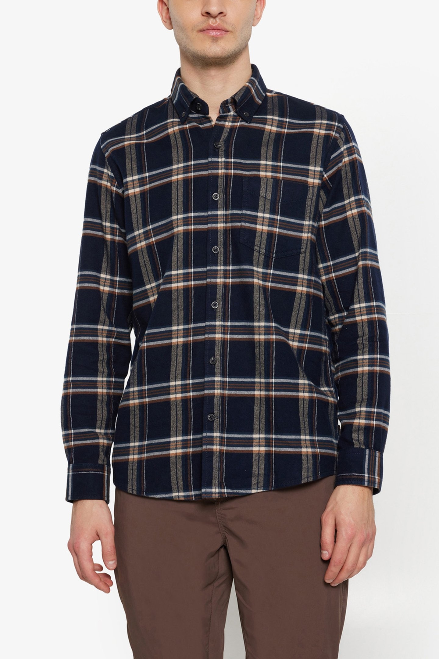 SONNYSI FLANNEL CHECK L/S SHIRTS DEEP MARINE 1