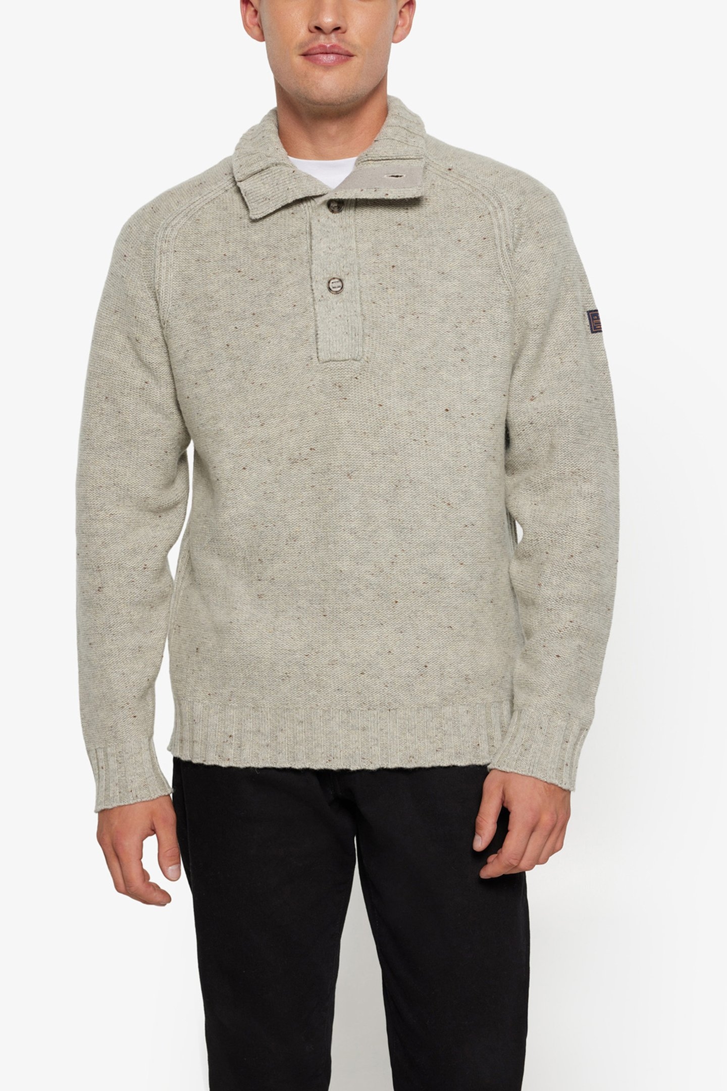 AMADEUSSI DONEGAL BUTTON KNIT OAK MELANGE 1