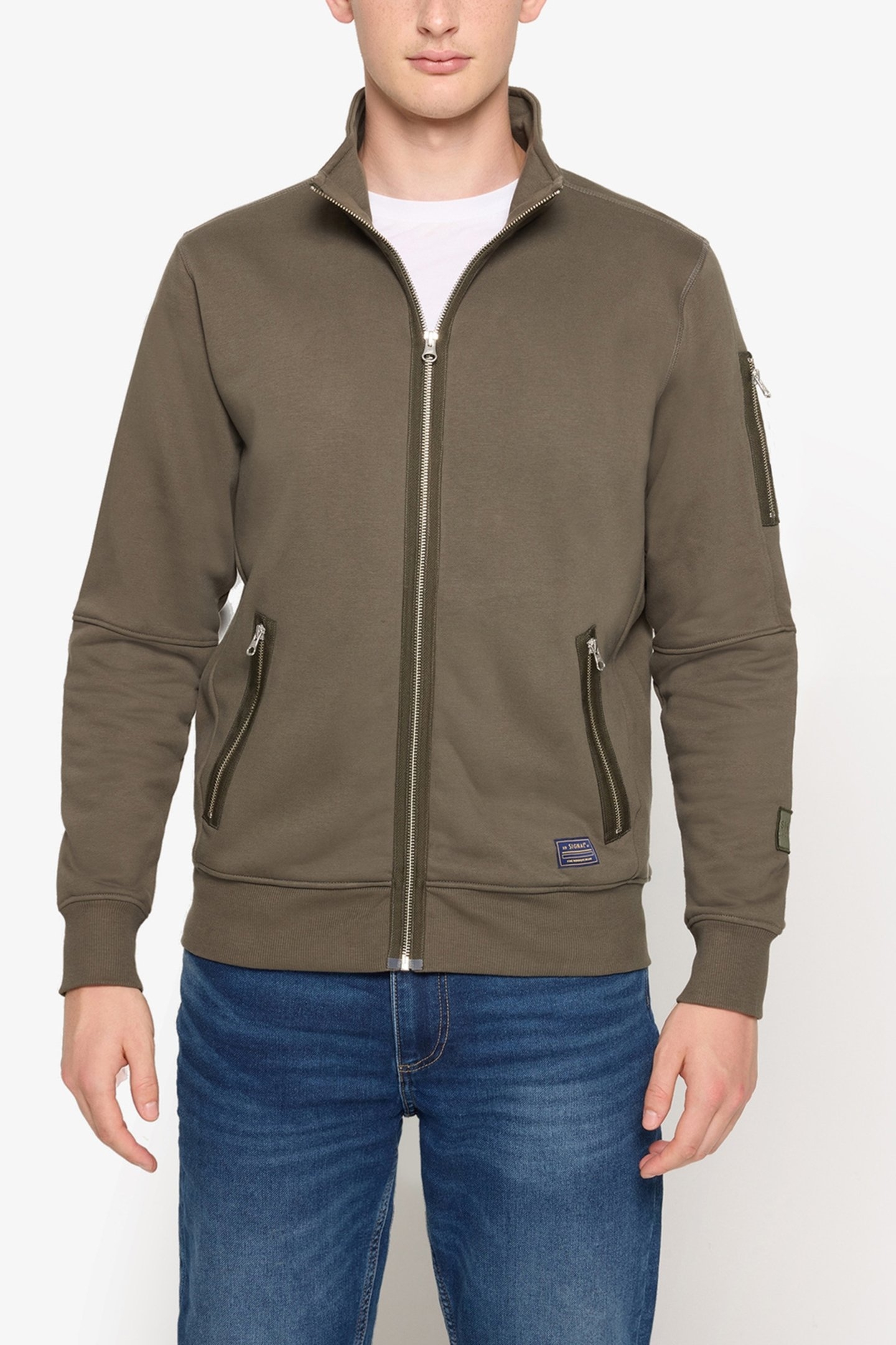 MIKKELSI ZIP CARDIGAN GREEN WOOD 1