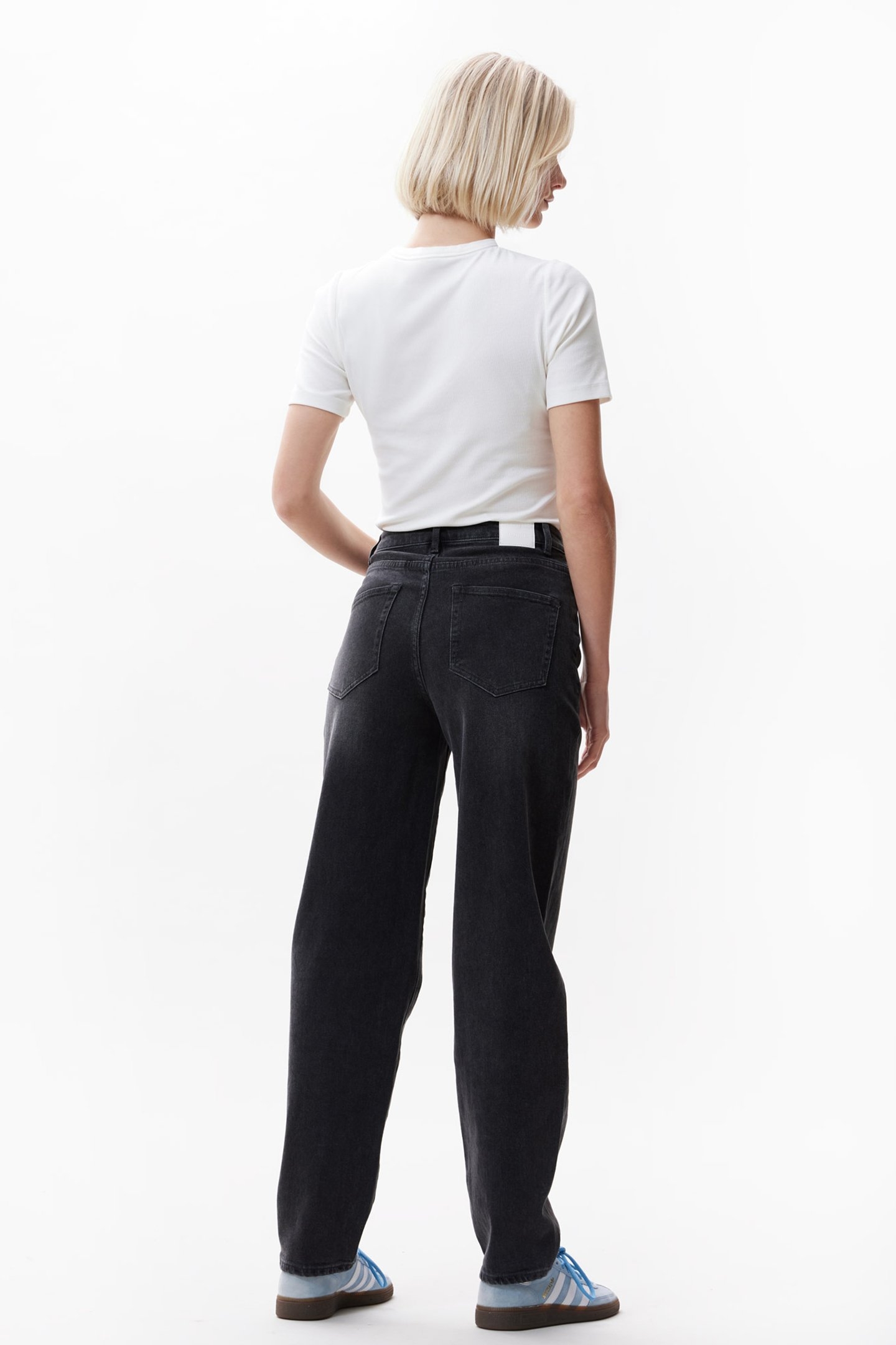 BARREL FIT JEANS WASHED BLACK 2