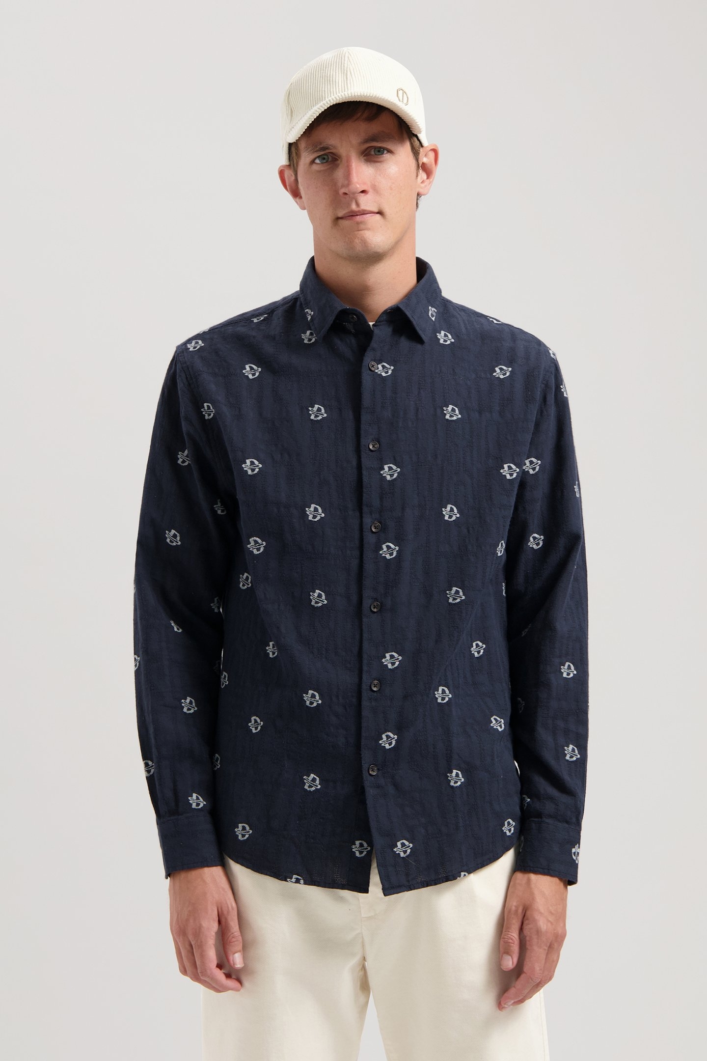 DS_THOMAS JACQUARD SHIRT COLLEGIATE BLUE 1