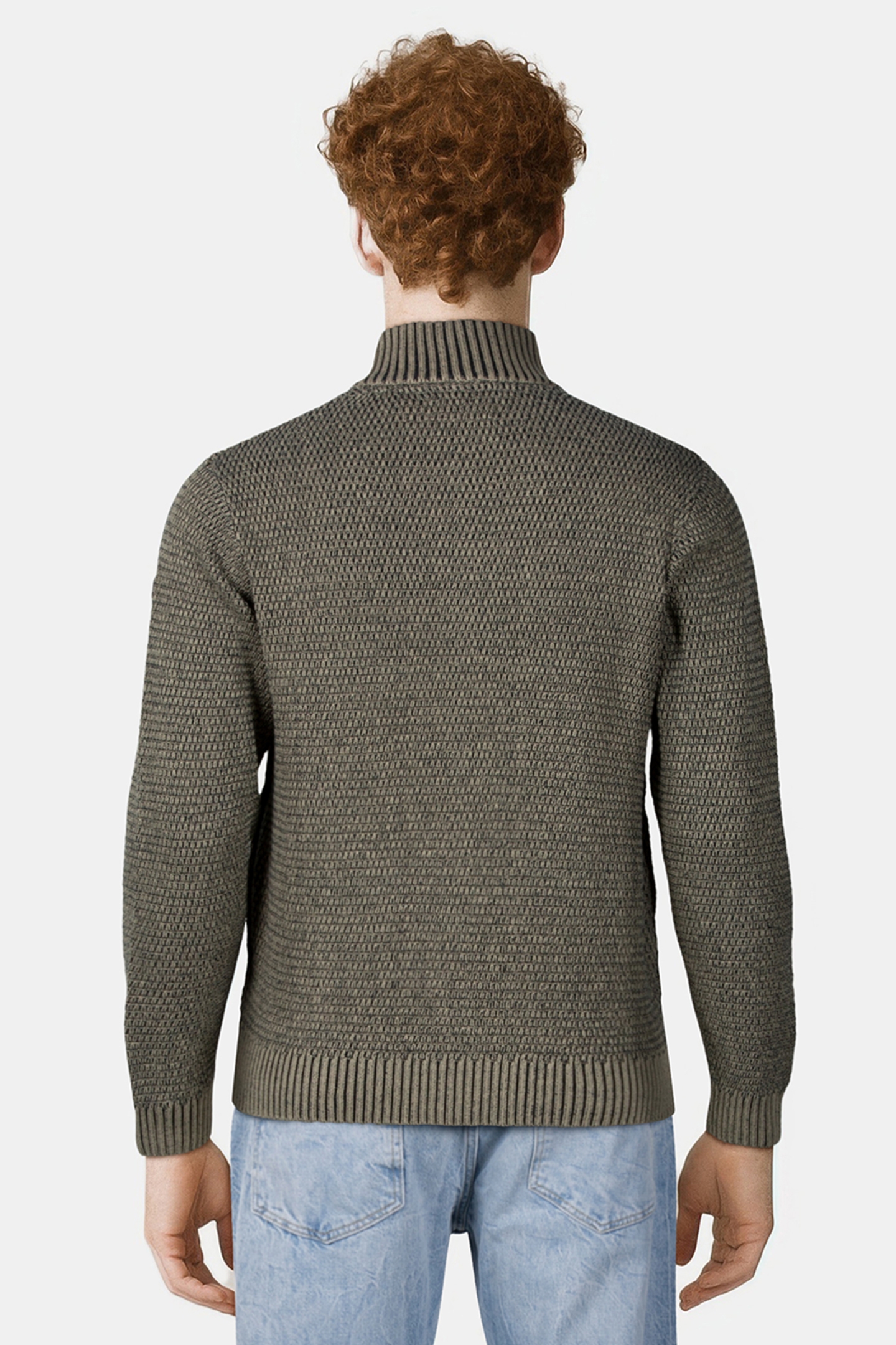 CARDIGAN 2 COLOURED MELANGE STONE 2