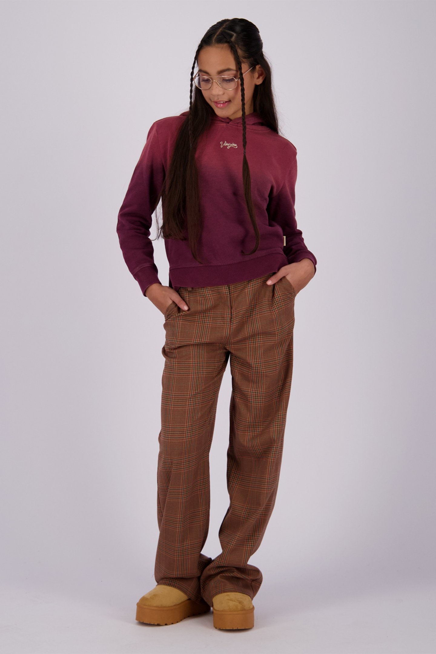 GIRLS NARINA HOODY RED WINE 1