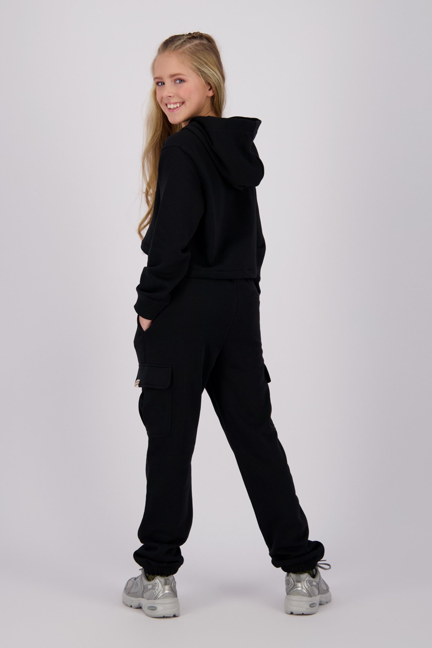 GIRLS G-BASIC-SWEAT-CARGO PANT PANTS DEEP BLACK 2