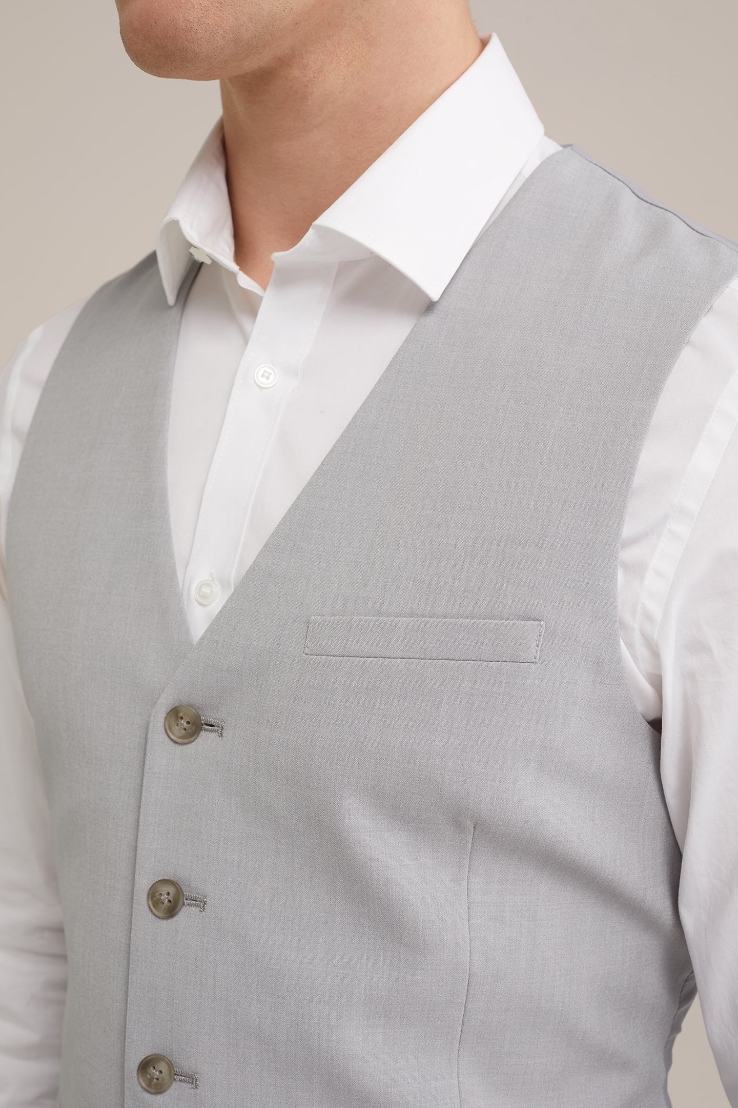 WAISTCOAT BLENDED LIGHT GREY 6