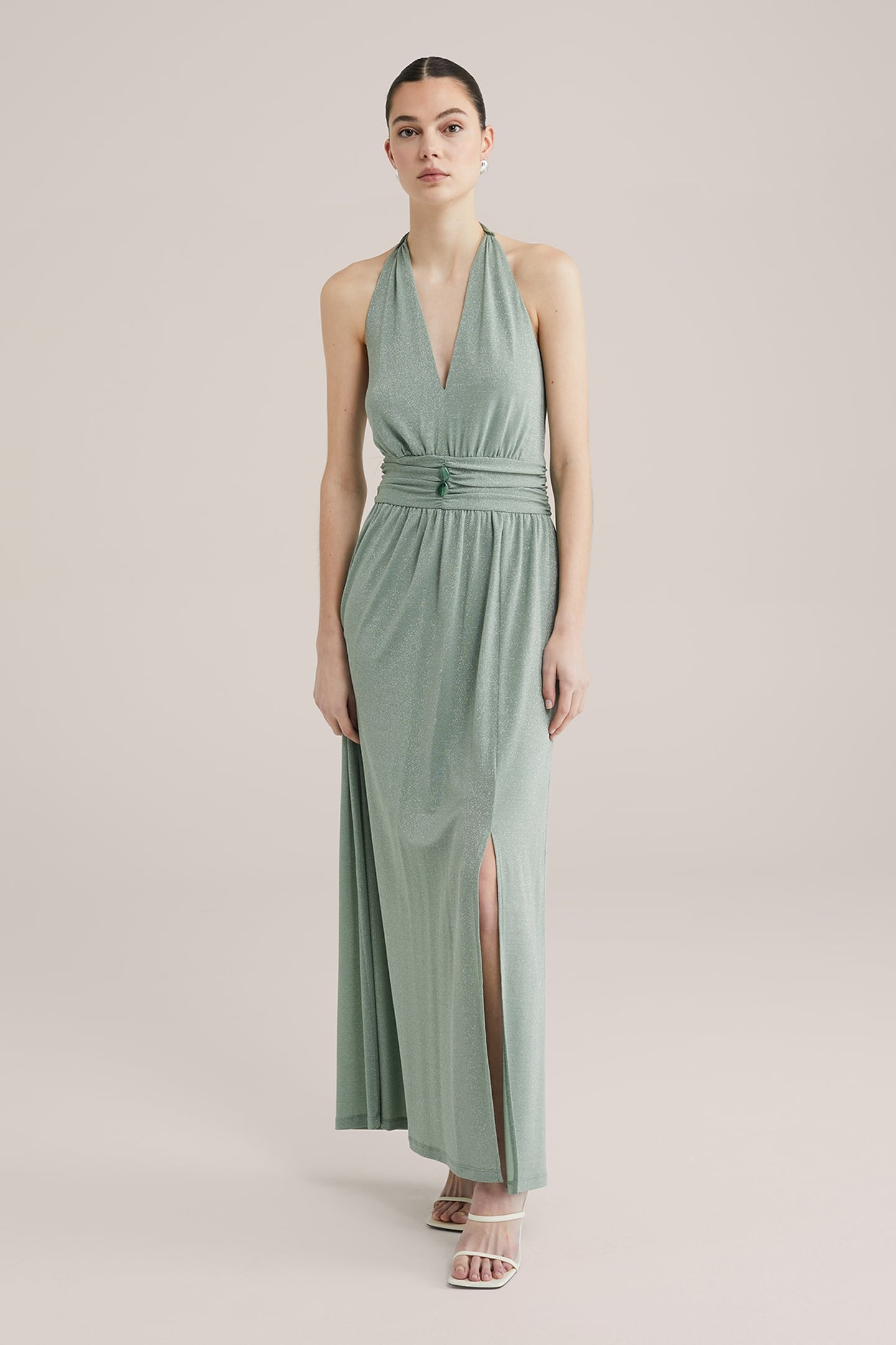 DRESS MAXI LENGTH LIGHT GREEN 1