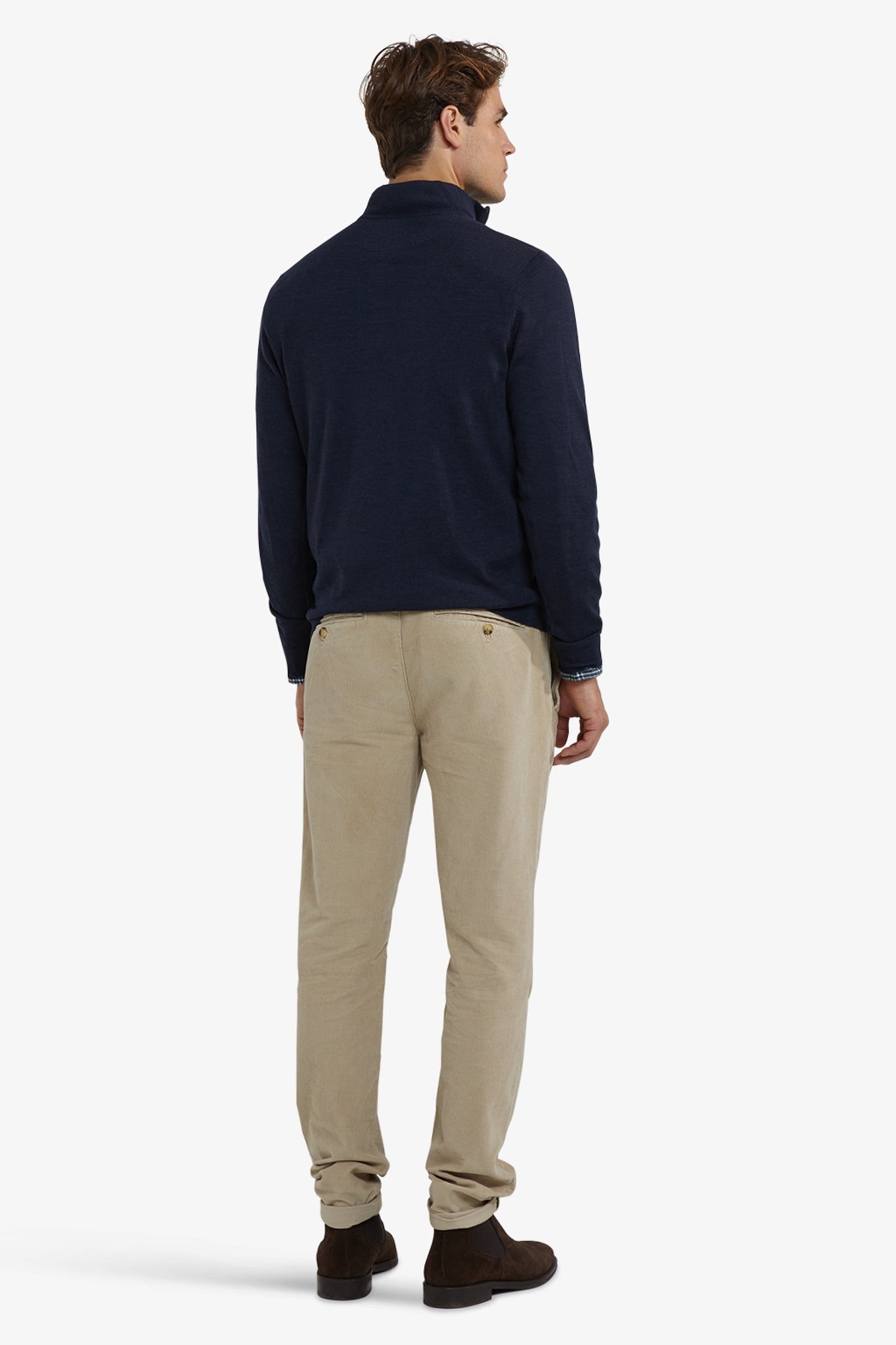 FINE MERINO ZIP MOCK SWEATER NAVY 3