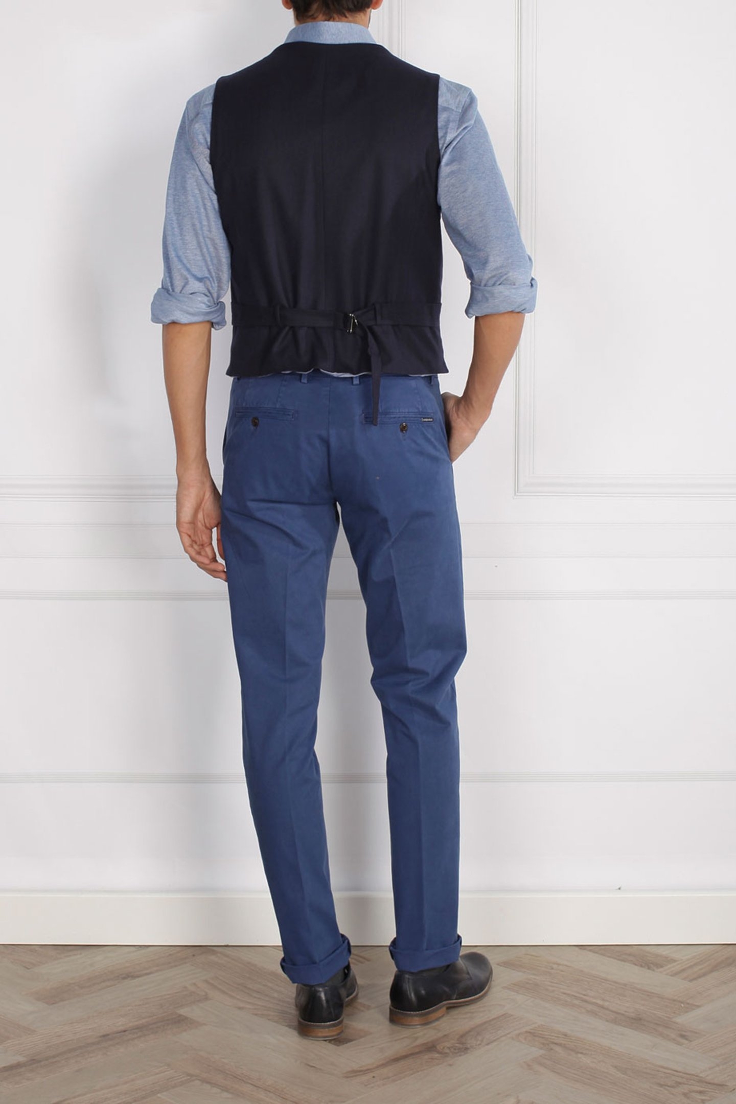 CLASSIC GILET WITH COLLAR BLUE 2