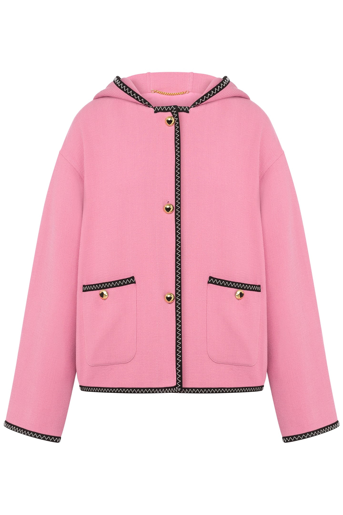 GOLD HEART BUTTONS JACKET PINK 3