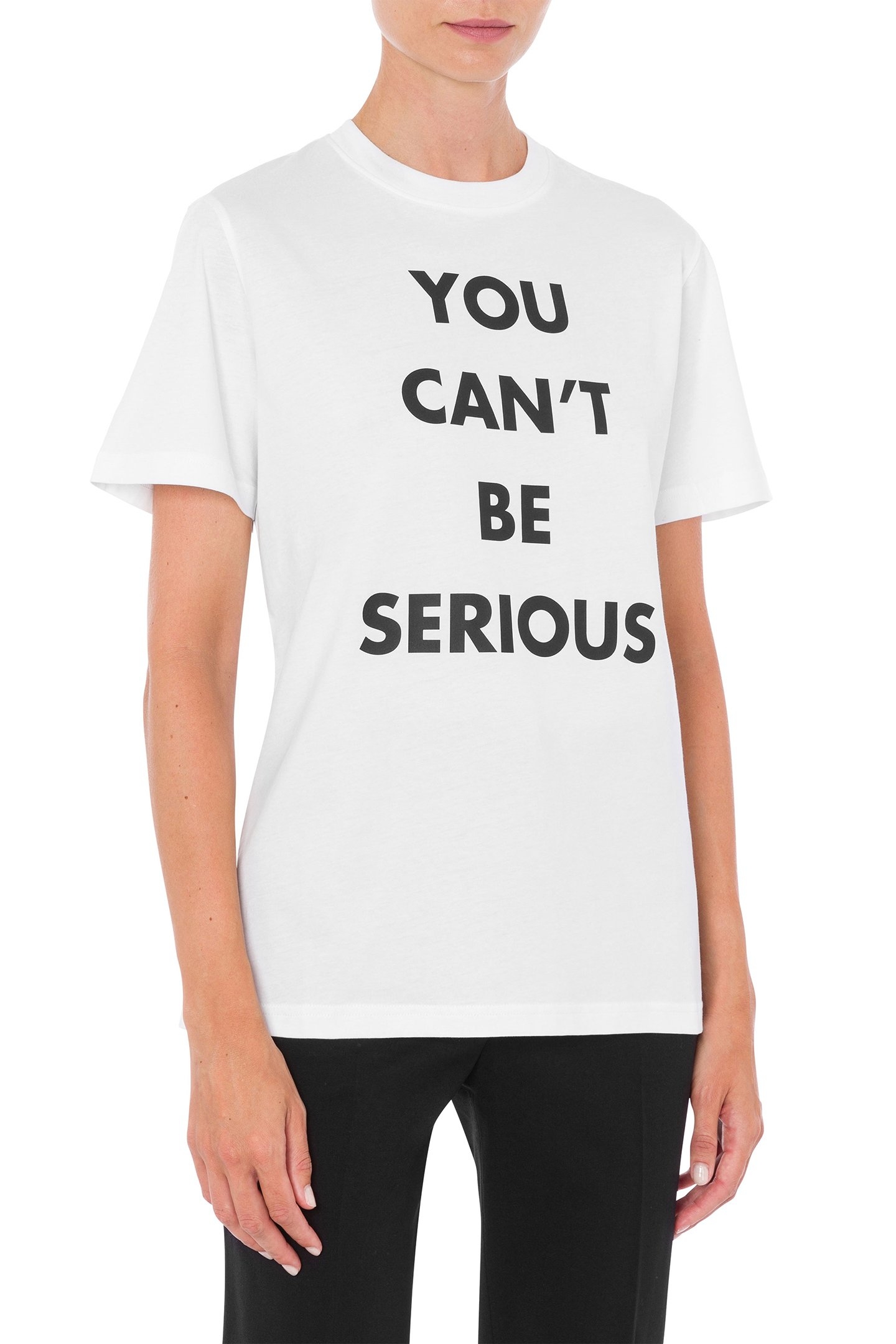 YOU CAN'T BE SERIOUS ORGANIC JERSEY T-SHIRT WHITE 1