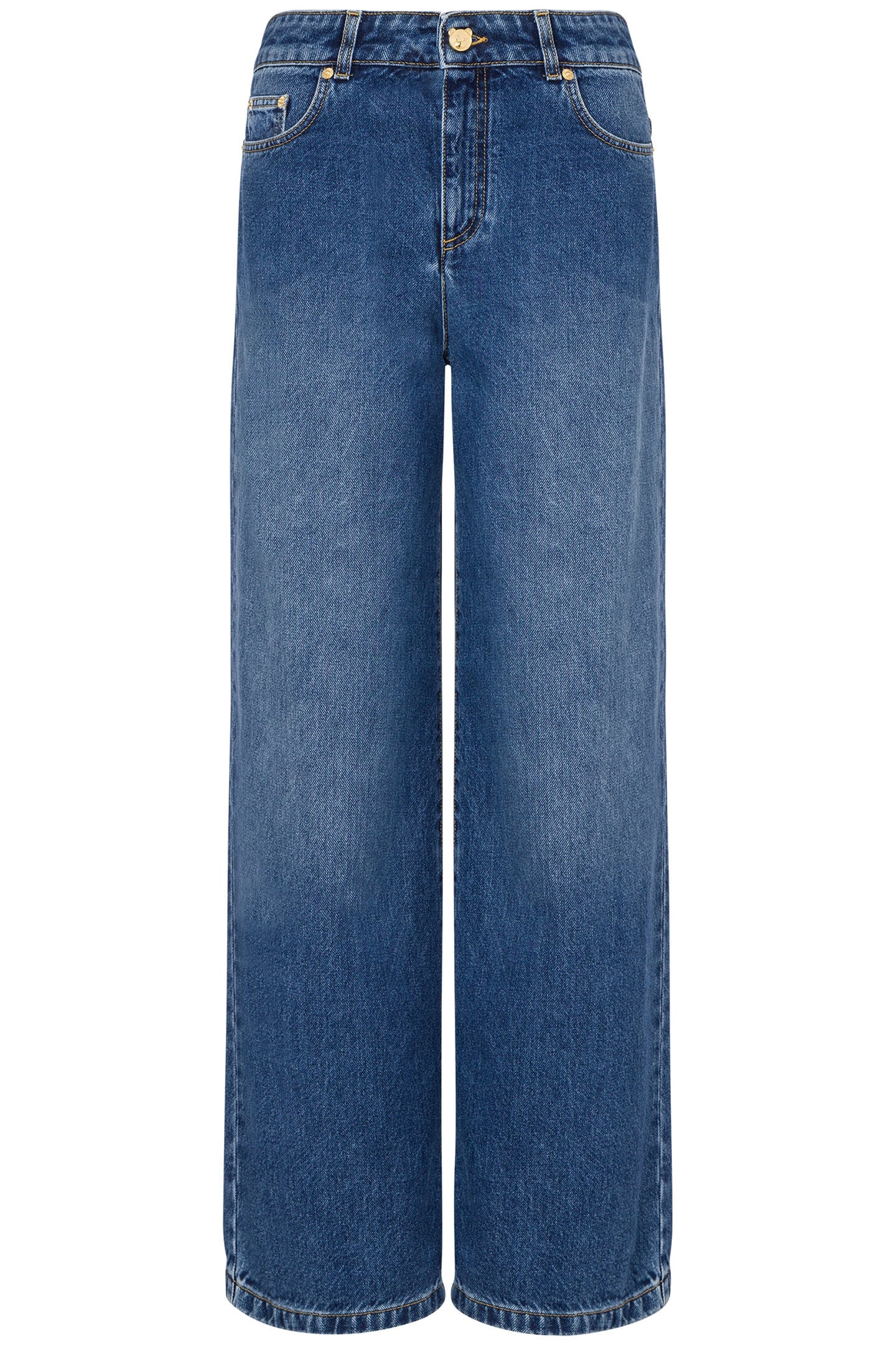 TEDDY BEAR BUTTON DENIM TROUSERS BLUE 3