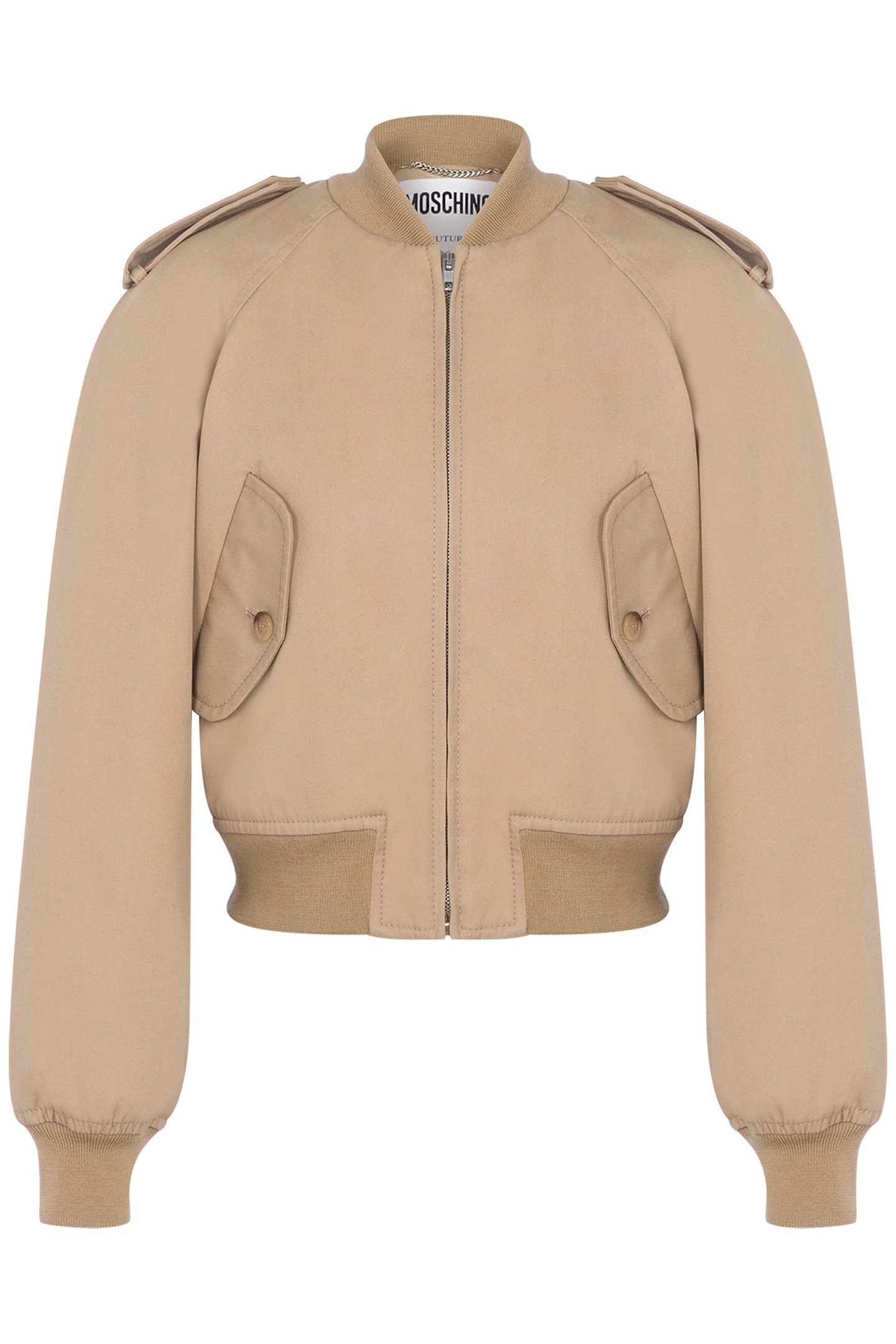 100% SHRUNK GABARDINE BOMBER JACKET BEIGE 3