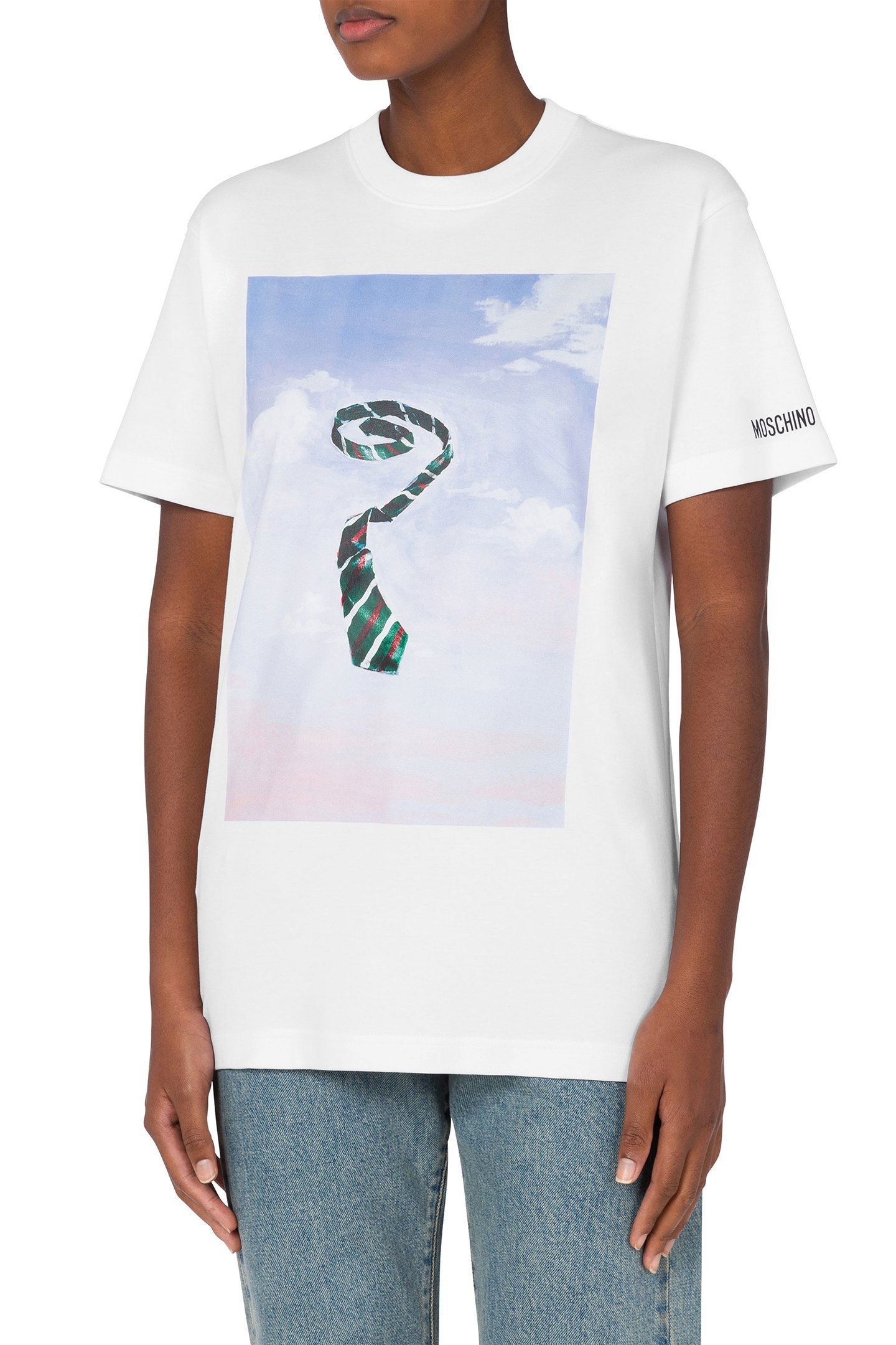 COTTON INTERLOCK T-SHIRT CECI N'EST PAS UNE TIES WHITE 1