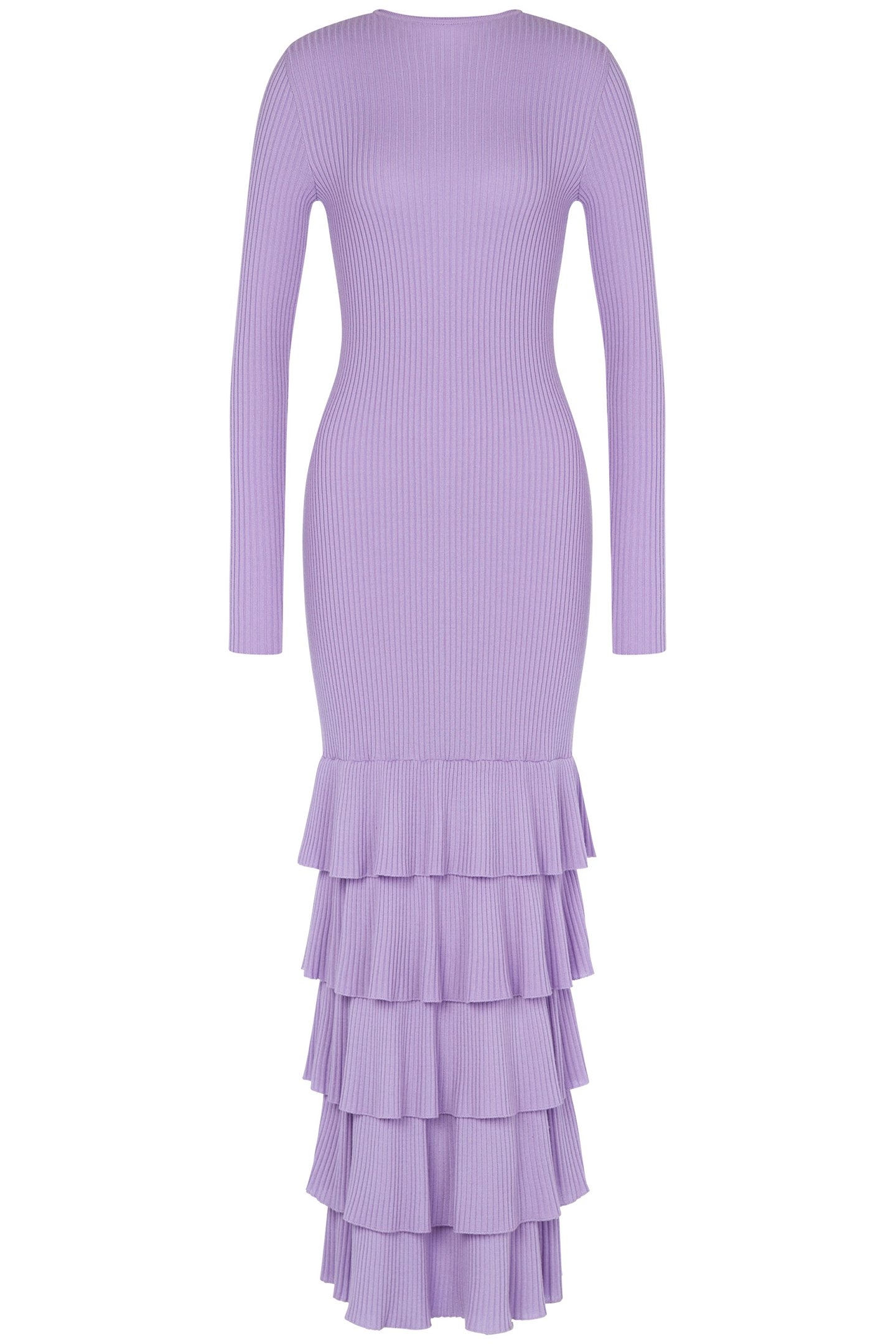 WOOL DRESS WITH RUFFLES VIOLET 3