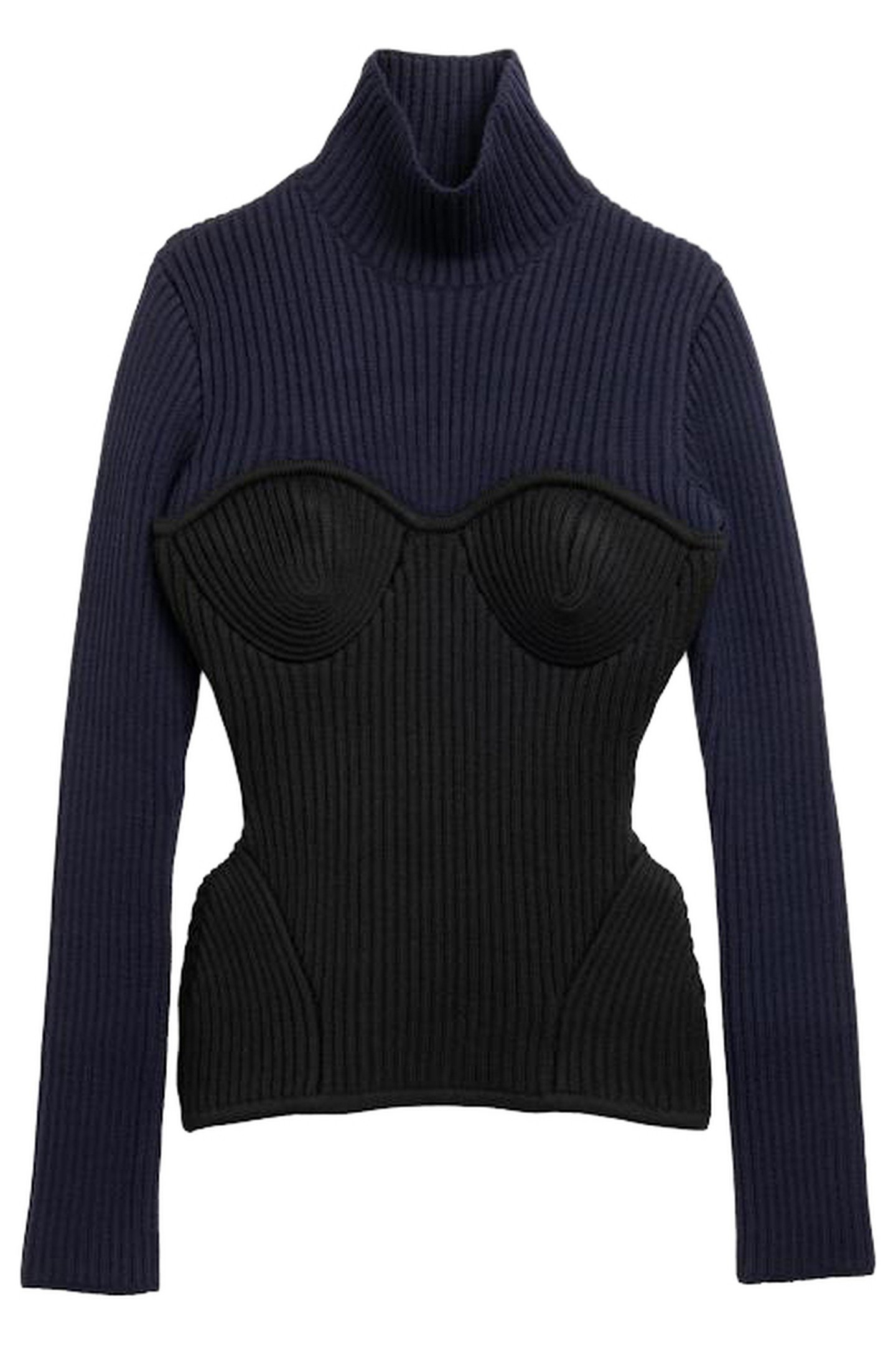 JEAN PAUL GAULTIER – CORSET TURTLENECK BLUE 1