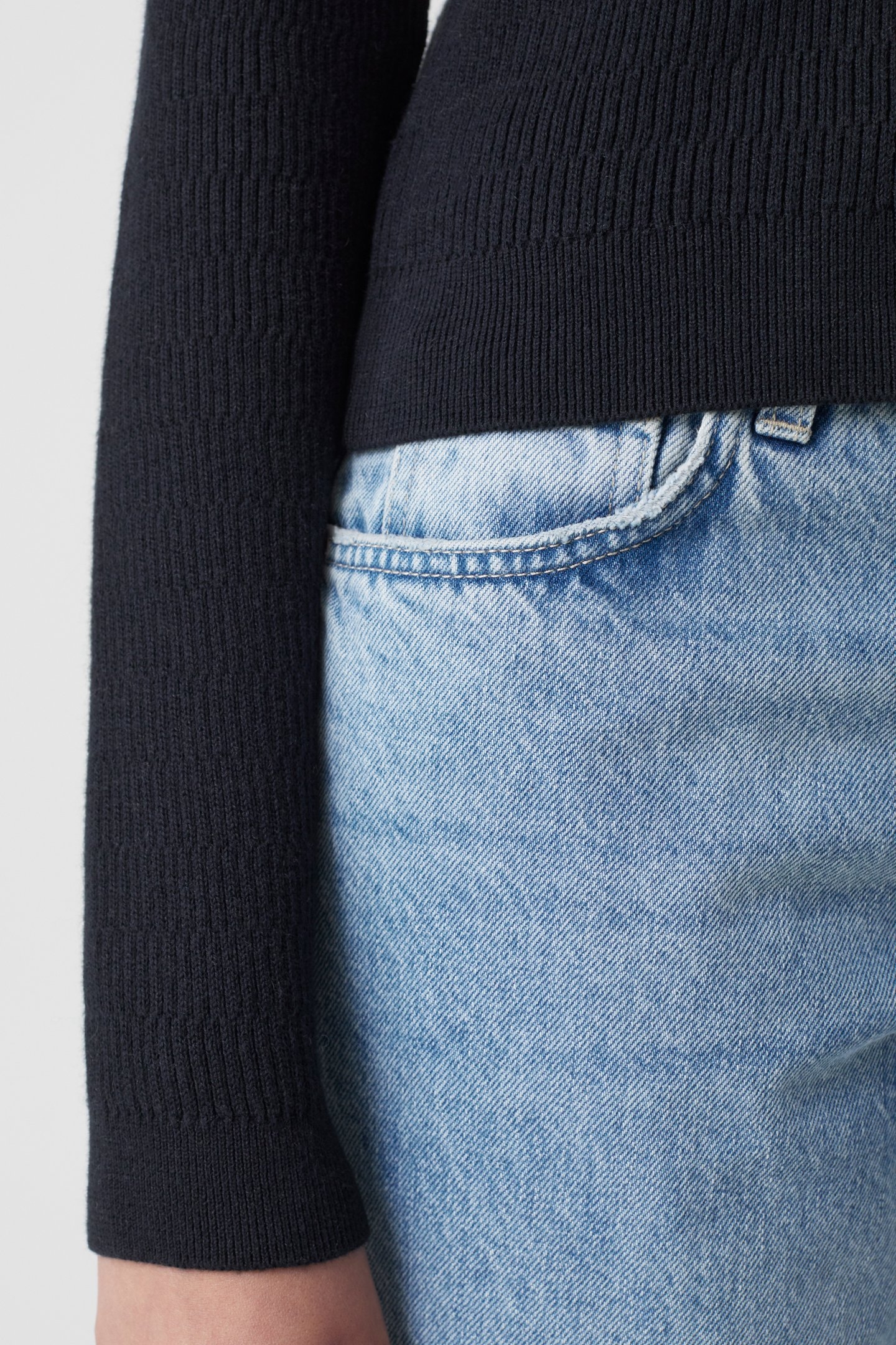 CROPPED CARDIGAN LONG SLEEVE KNITS BLACK 7