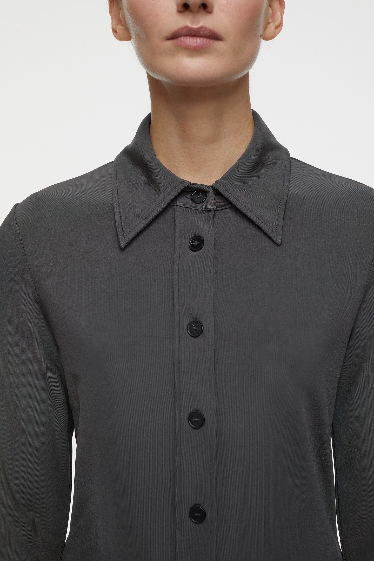 WAISTED BLOUSE SHIRT CHARCOAL 6