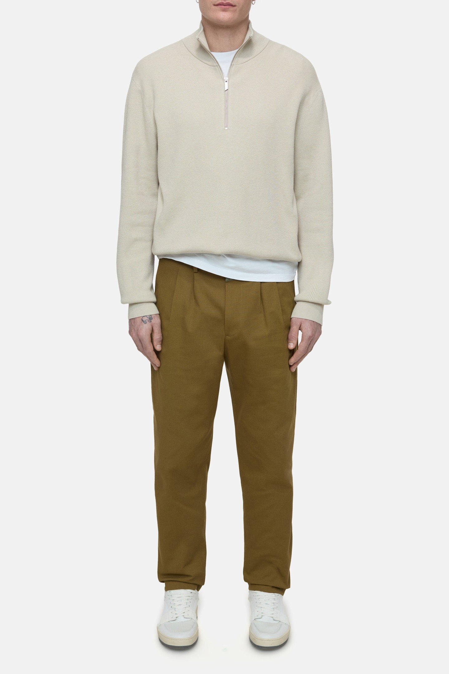 HALF ZIP JUMPER KNITS TONKA BEIGE 2