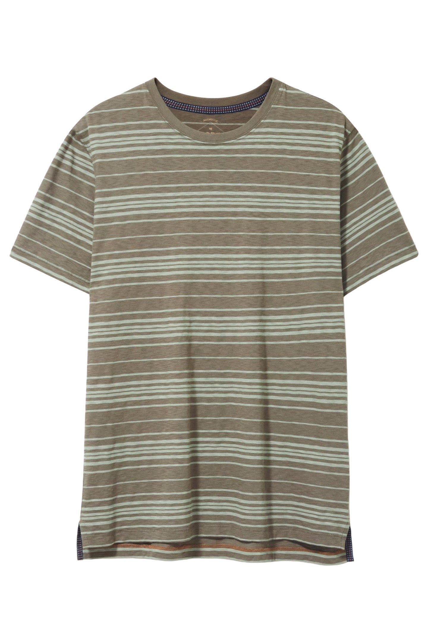 ABERSOCH STRIPE SS TEE KHAKI GREEN 3