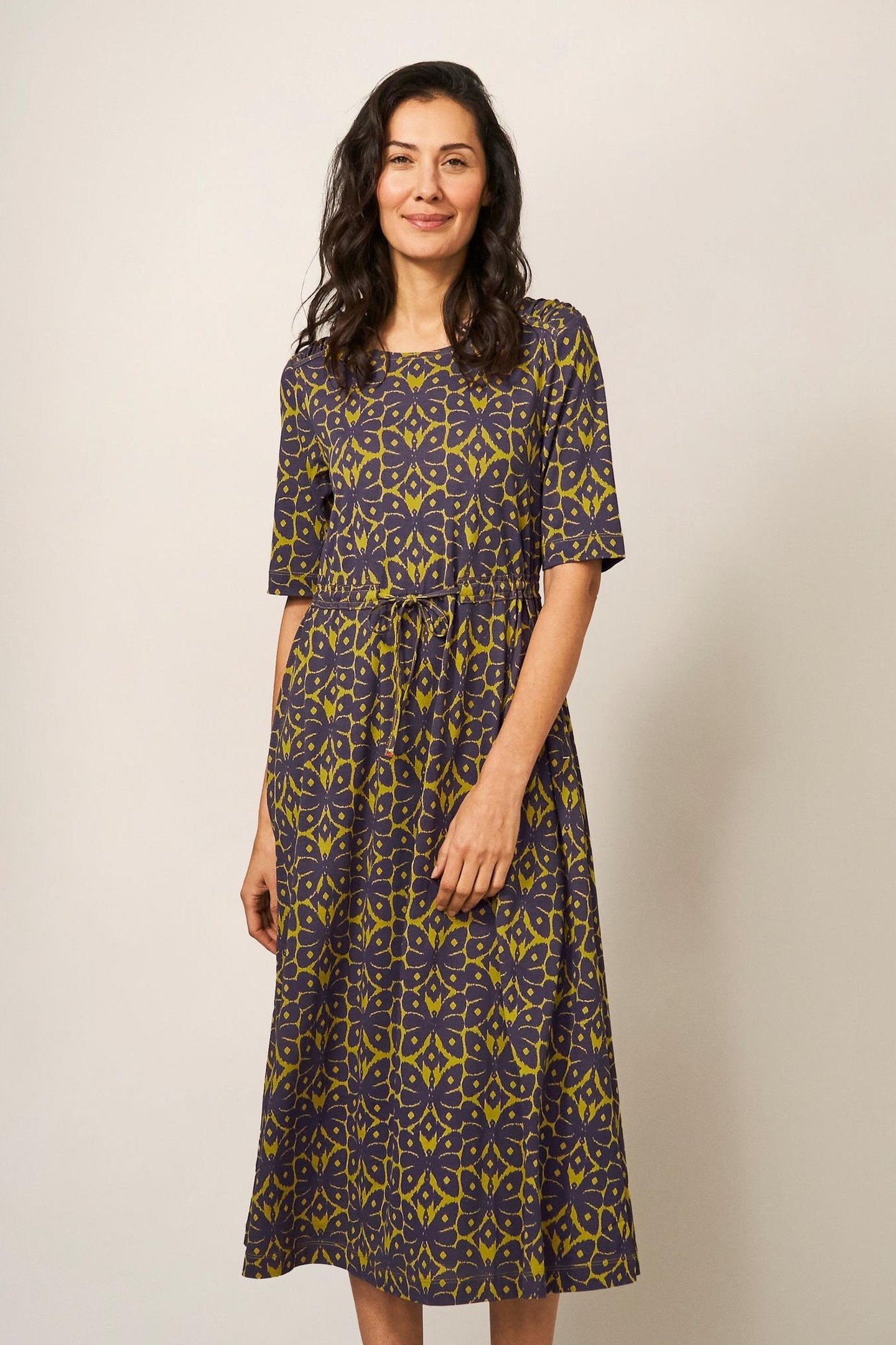 NUELLE JERSEY DRESS BLUE PRINT 1