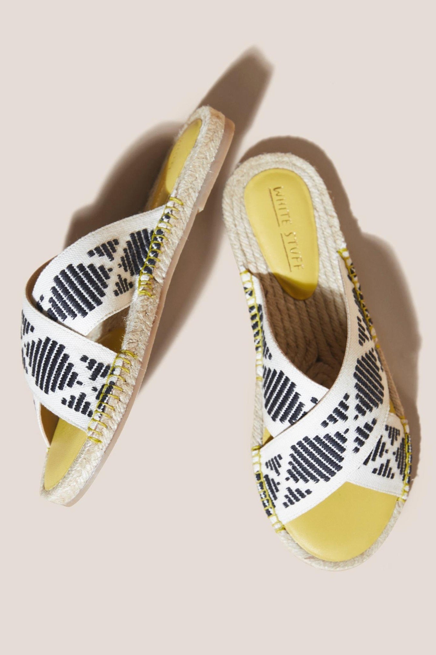 JACQUARD ESPADRILLE MULE DEEP YELLOW 1