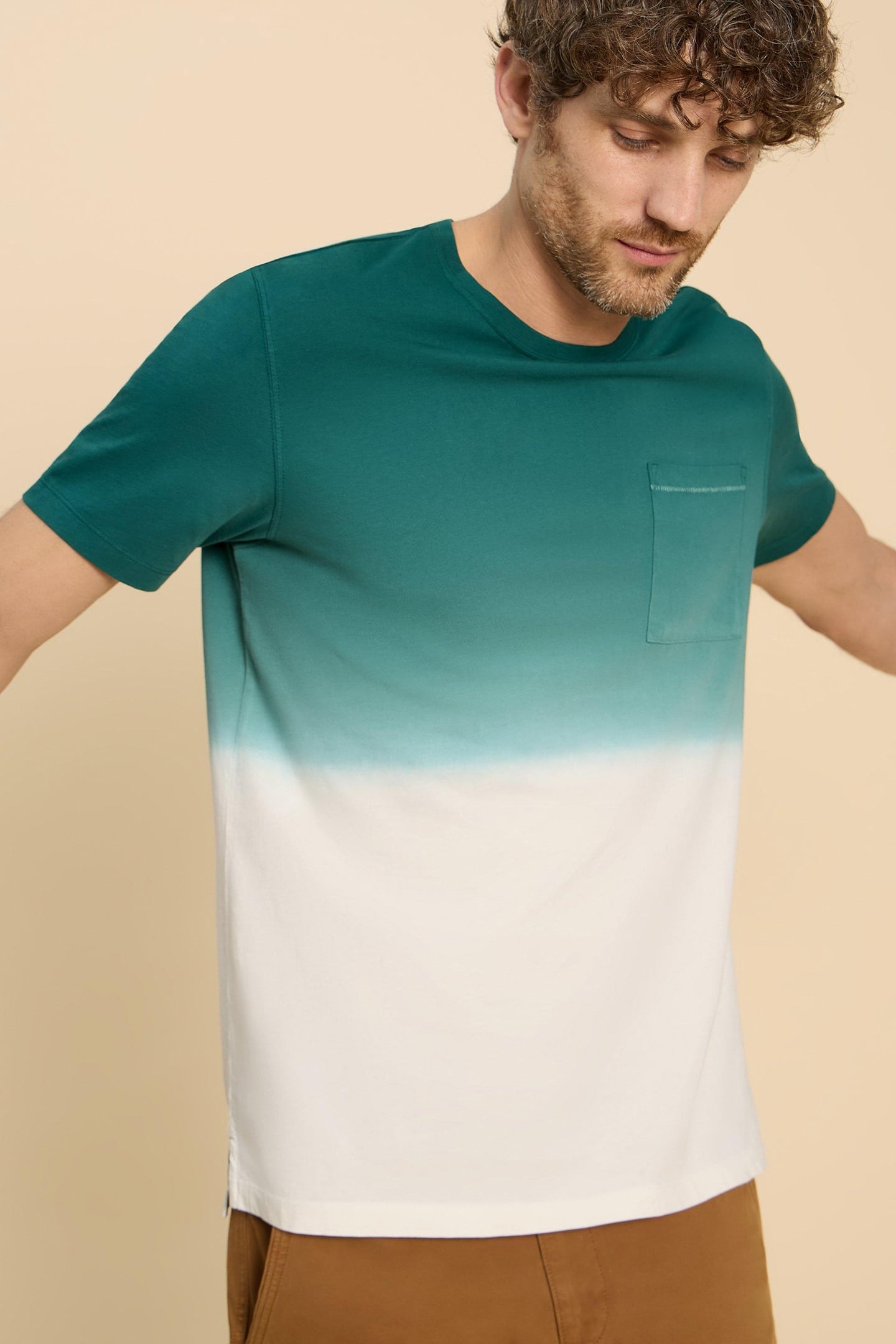 ABERSOCH DIP DYE SS TEE TEAL MULTI 7