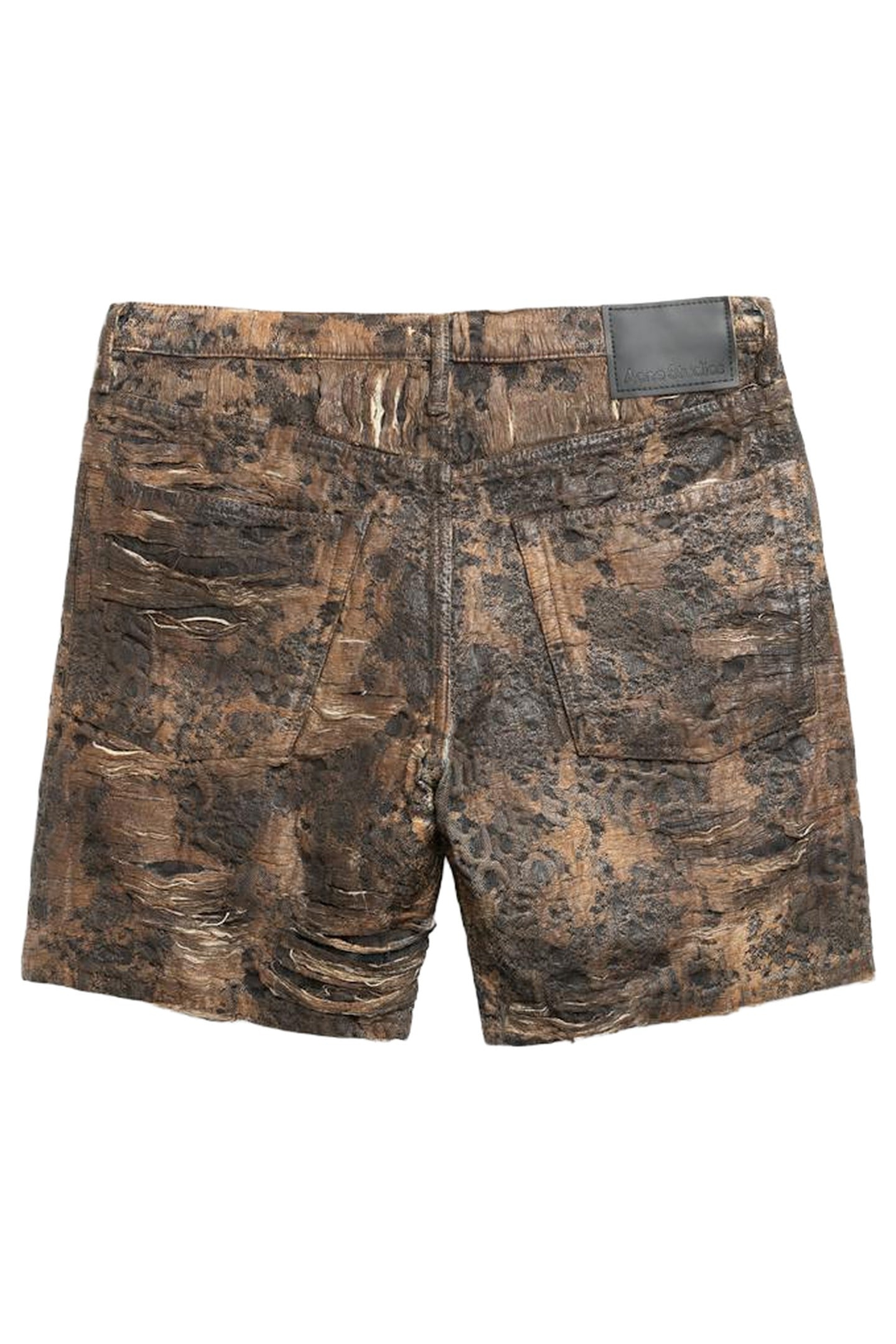 ACNE STUDIOS – DENIM MONOGRAM SHORTS BROWN 2