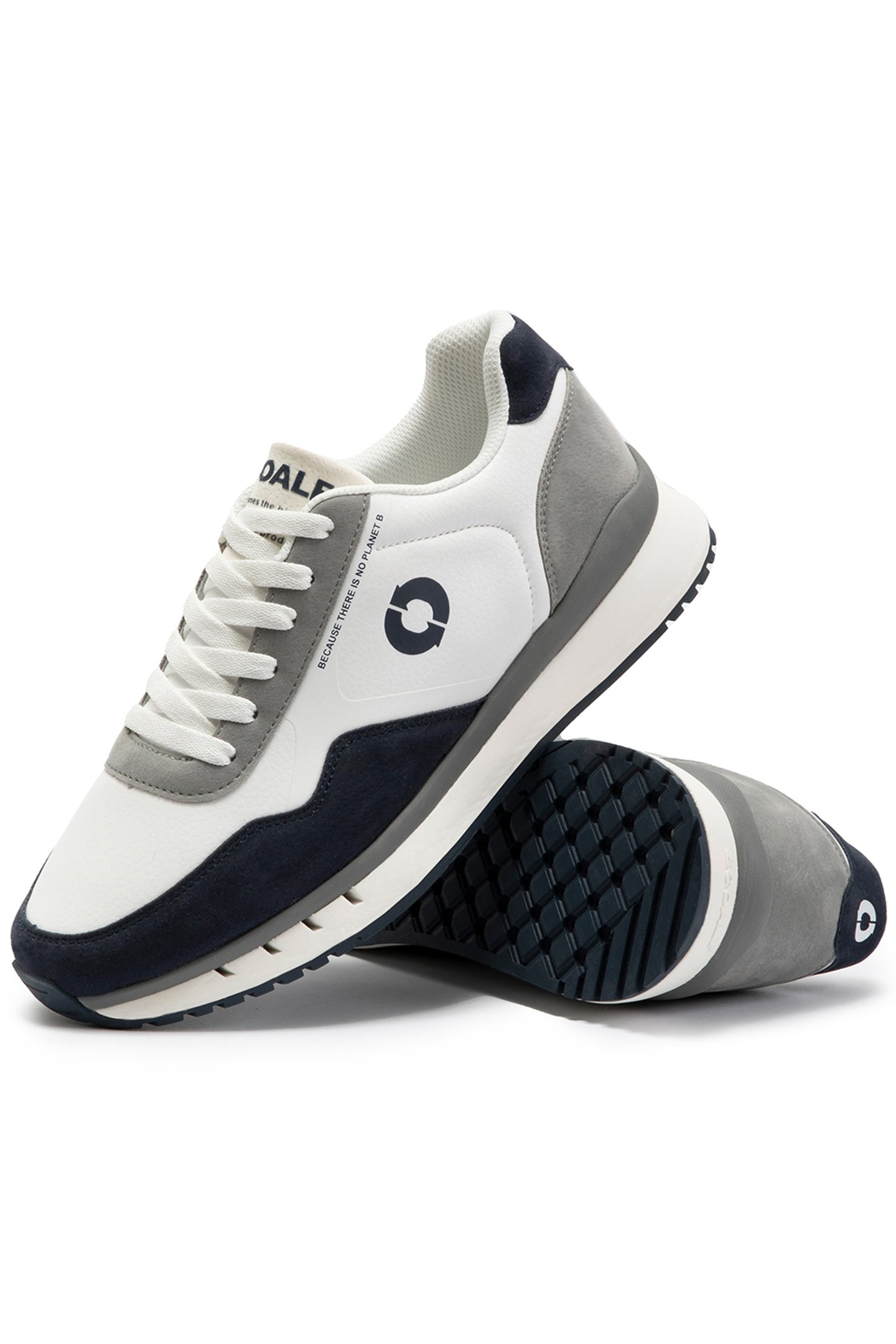 CERVINOALF LEATHER SNEAKERS WHITE/NAVY 3