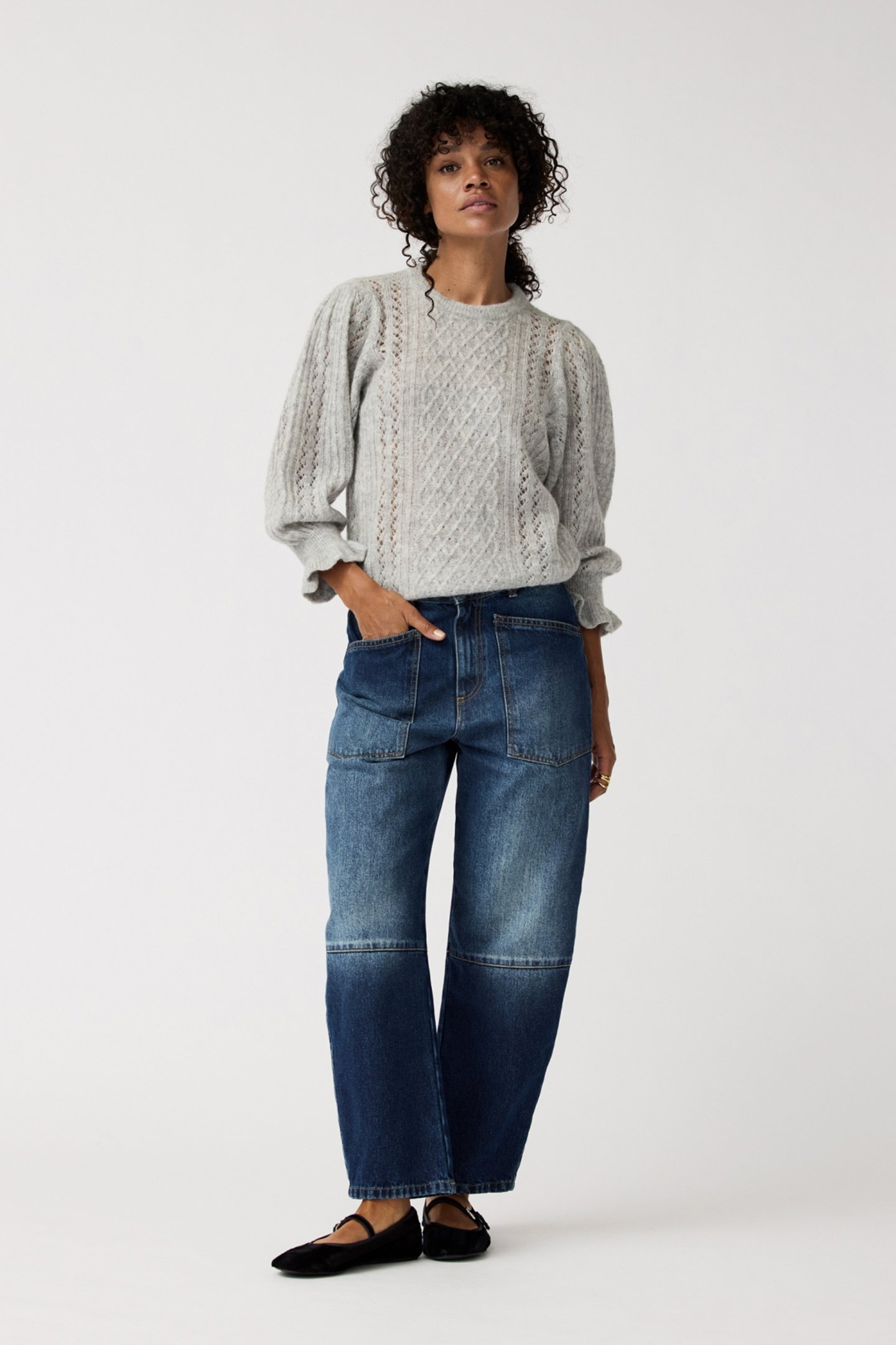 ANNA PULLOVER LIGHT GREY MELANGE 1