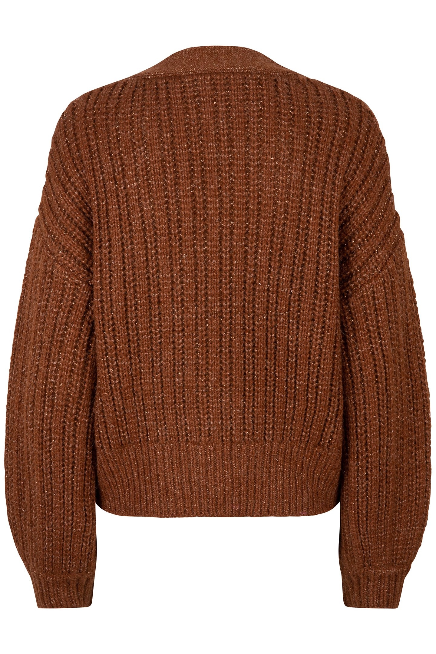 CARDIGAN CHUNKY KNIT LUREX BROWN 4