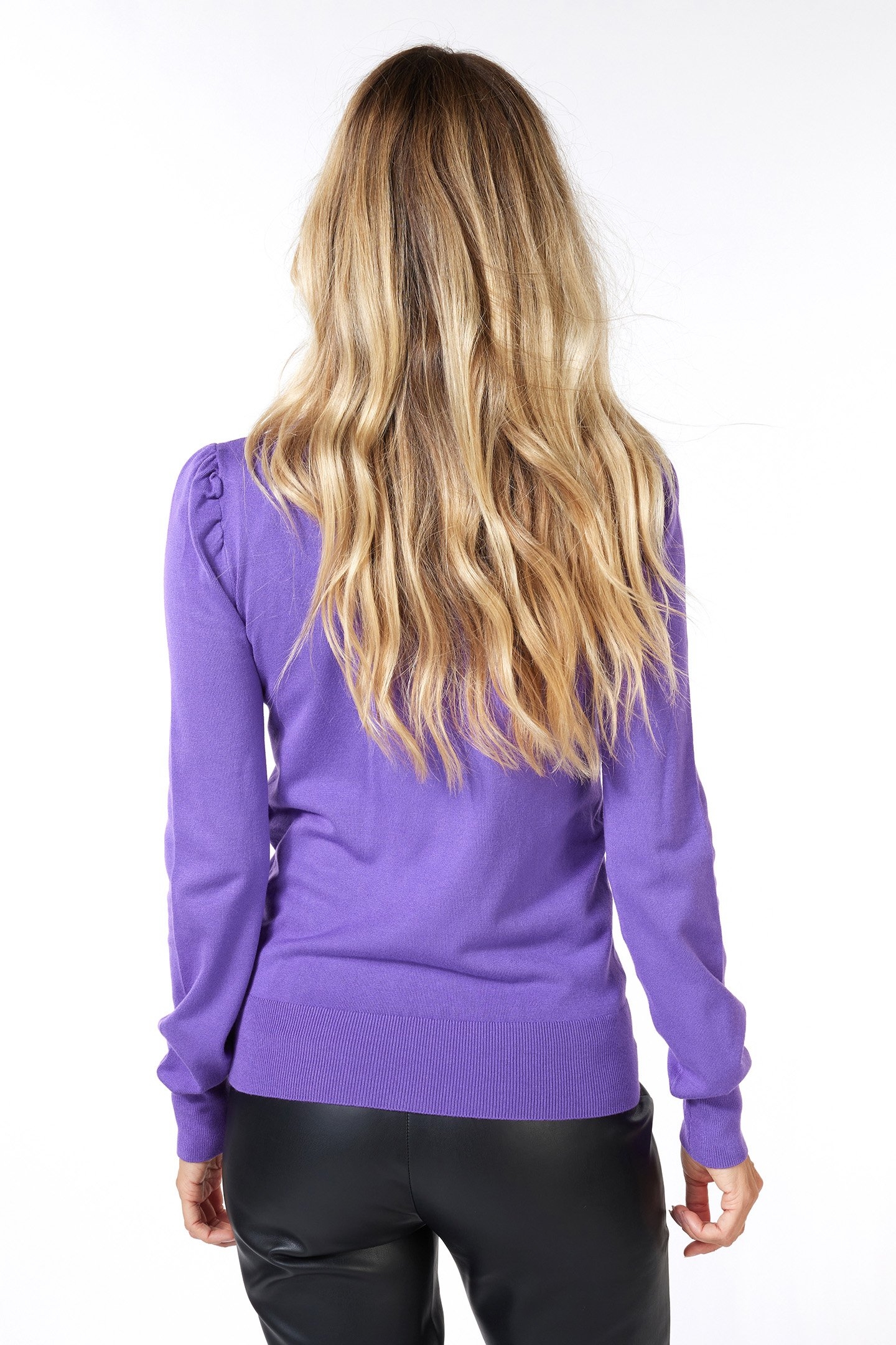 SWEATER FANCY DETAIL SHLDR BASIC KNIT DEEP LAVENDER 4