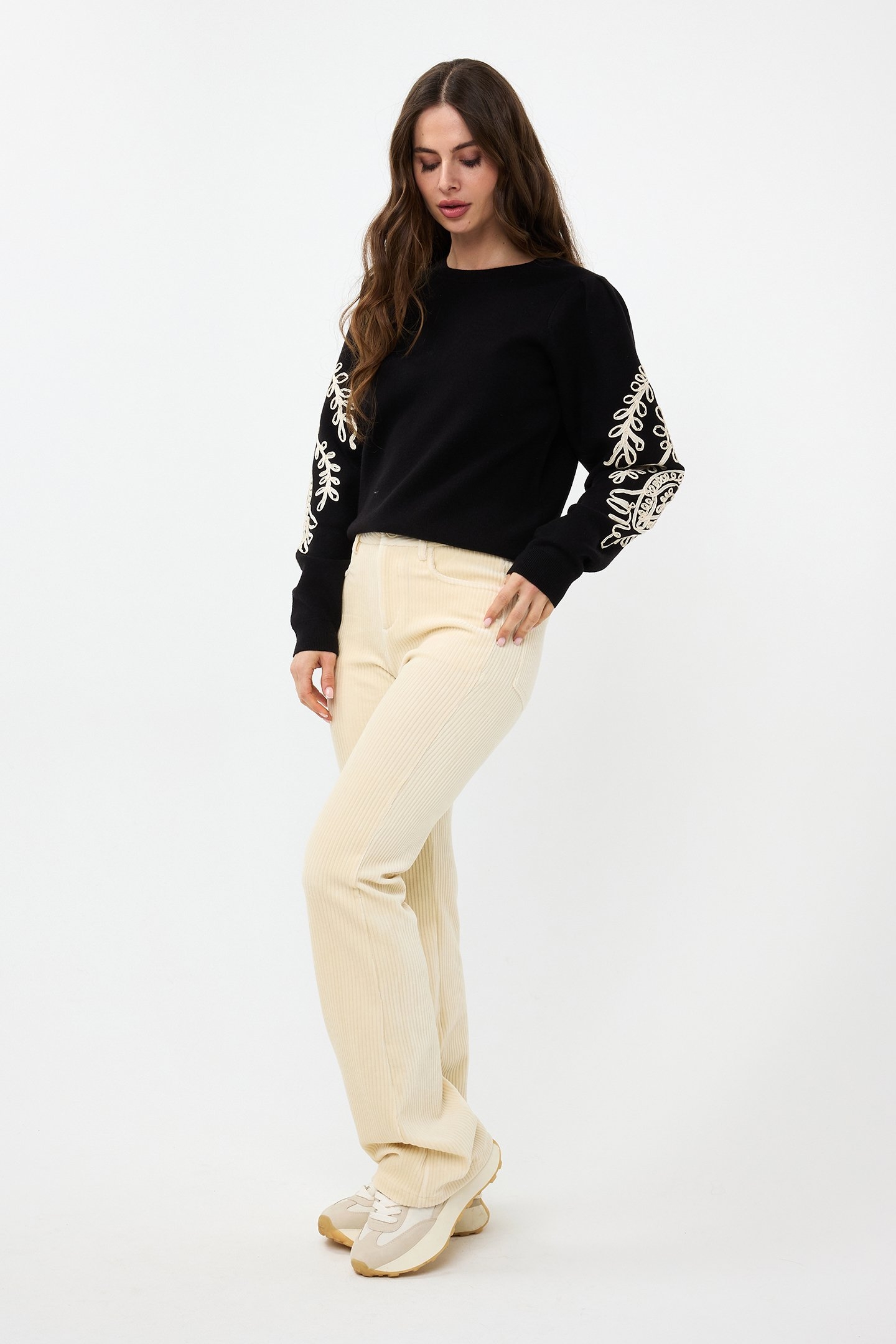 TROUSERS RIB FLAIR OFF WHITE 3